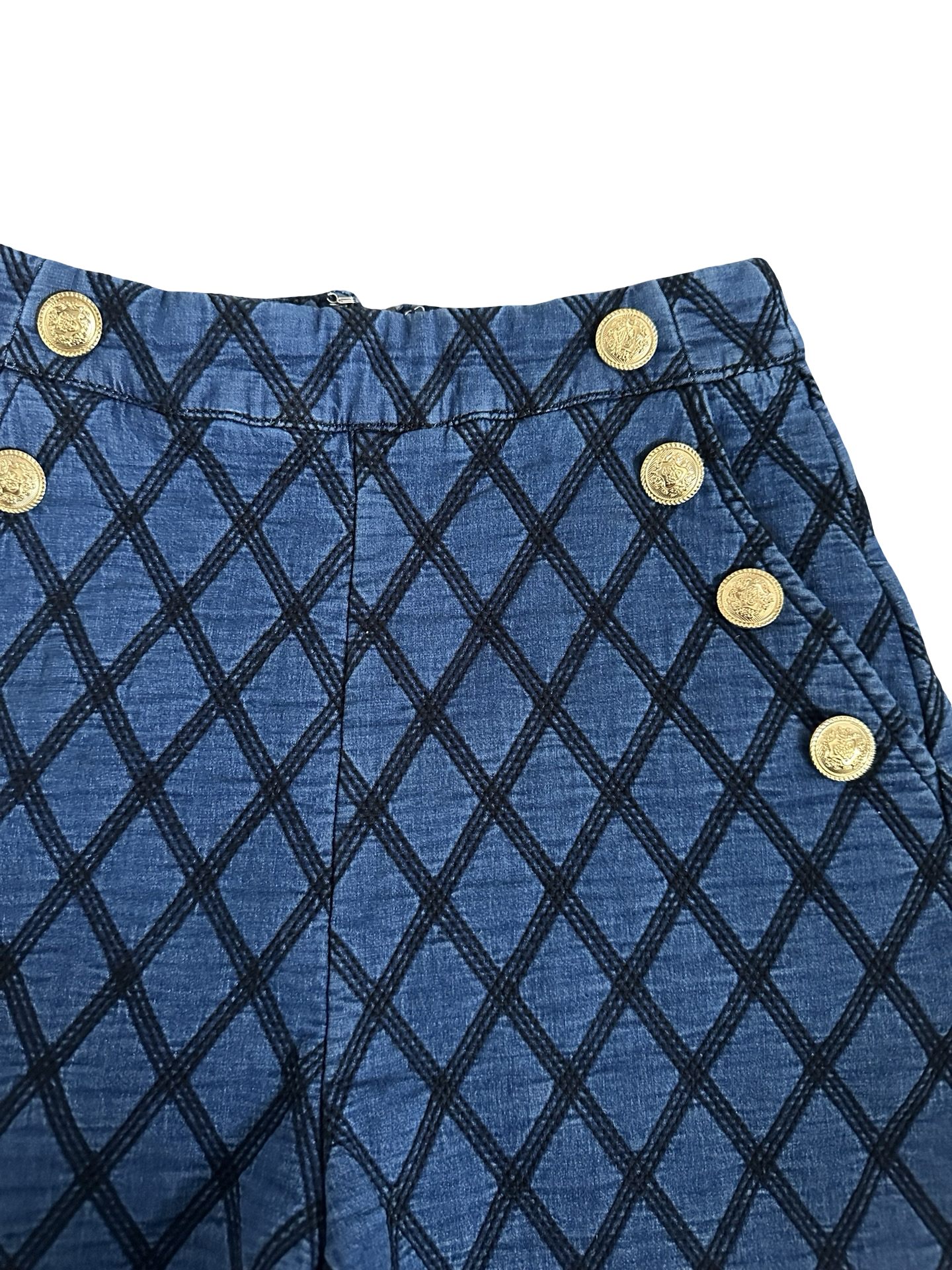 VICI Quilted Denim High-Waisted Shorts – Size Small