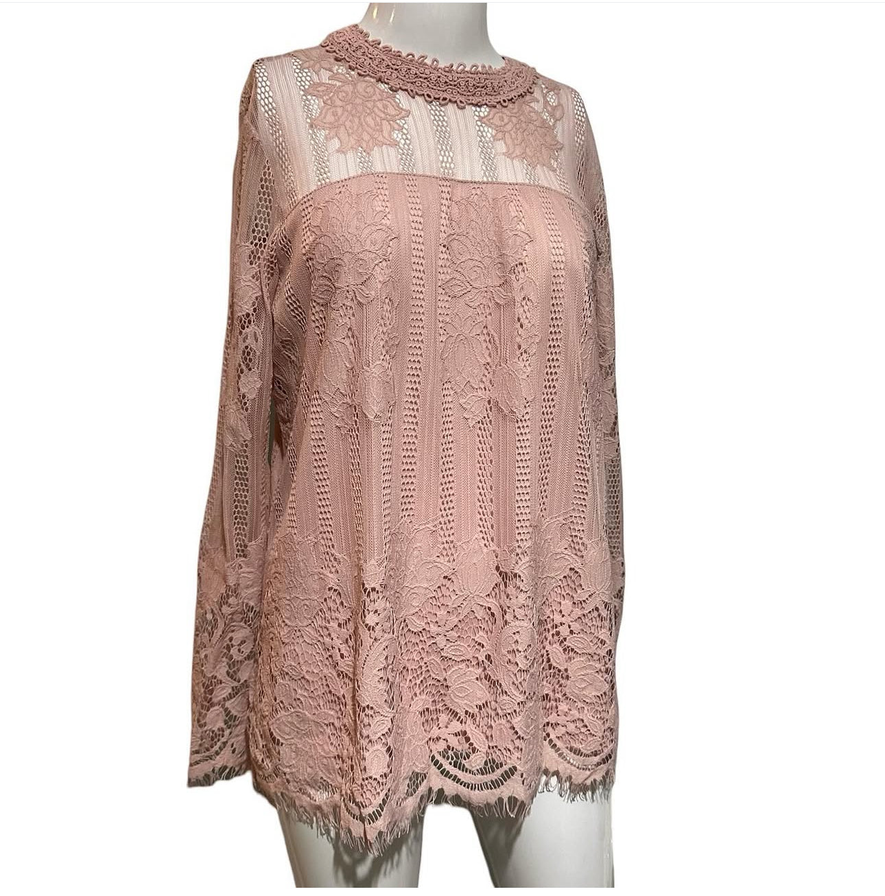 ULTRA PINK LACE TOP MEDIUM