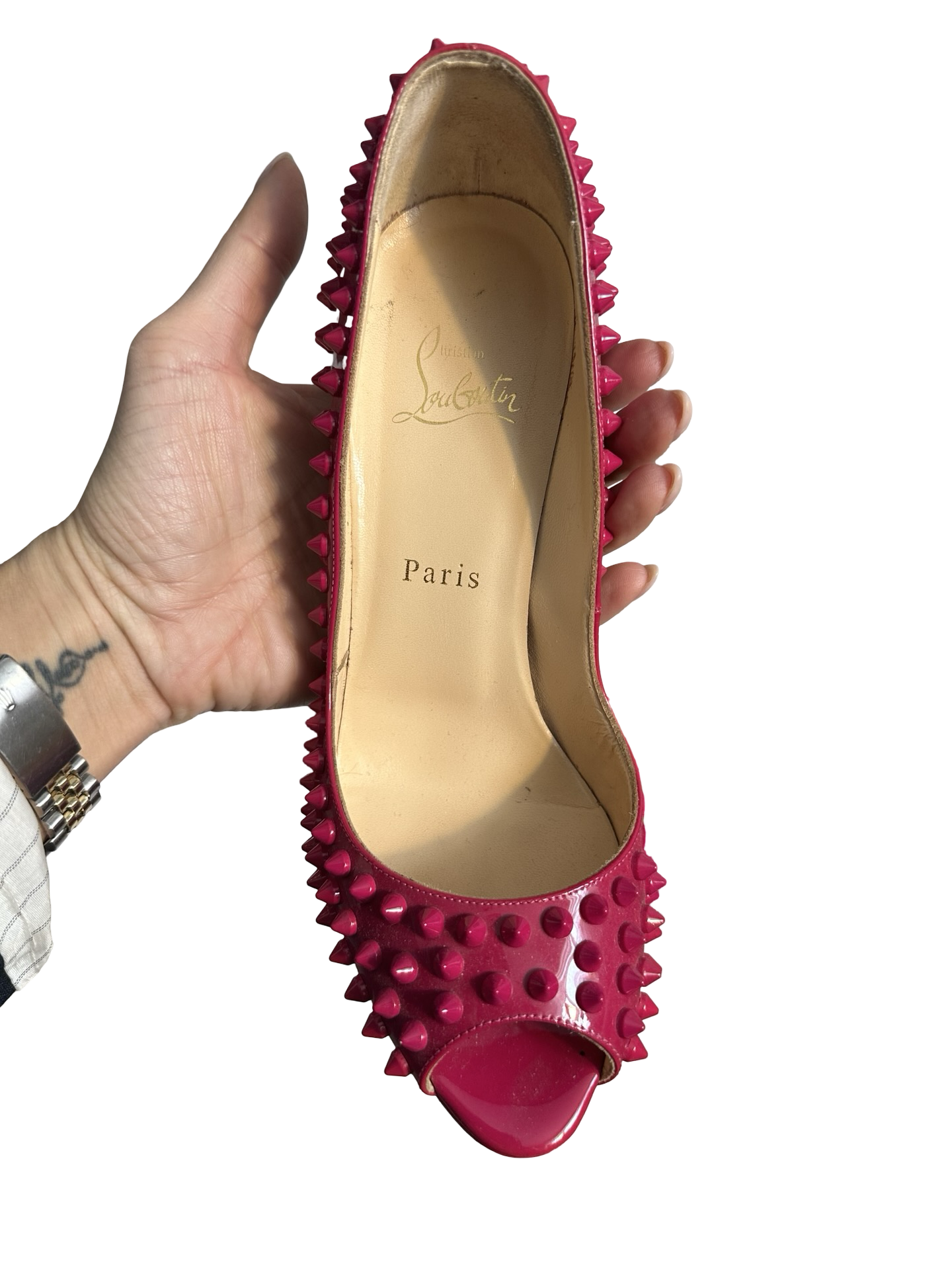 Christian Louboutin Red Spiked Heels