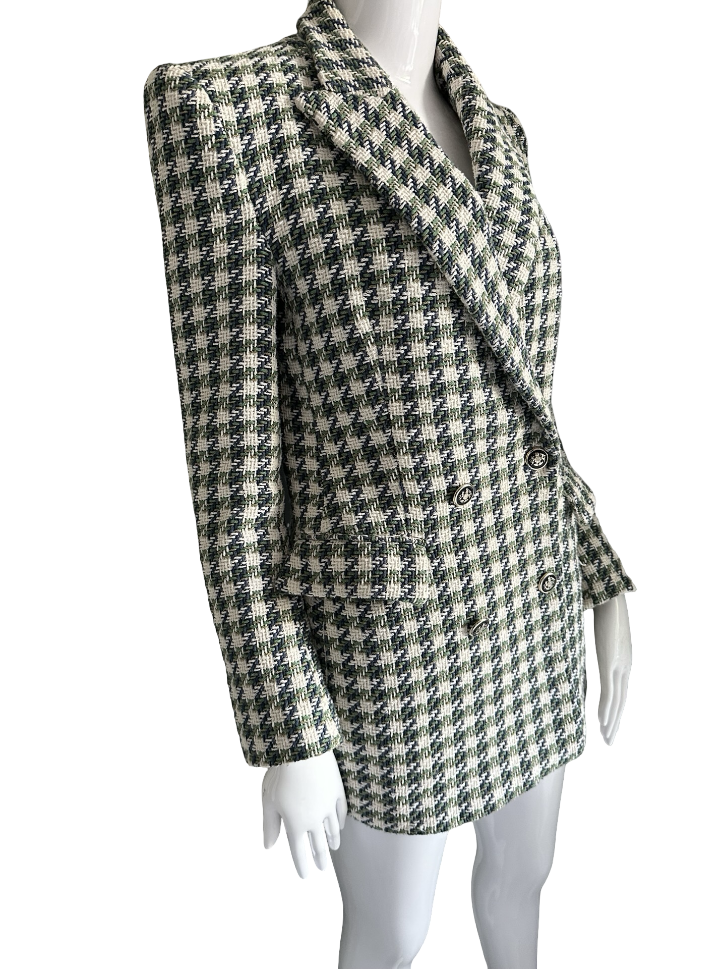Zara Textured Double-Breasted Blazer Dress Small