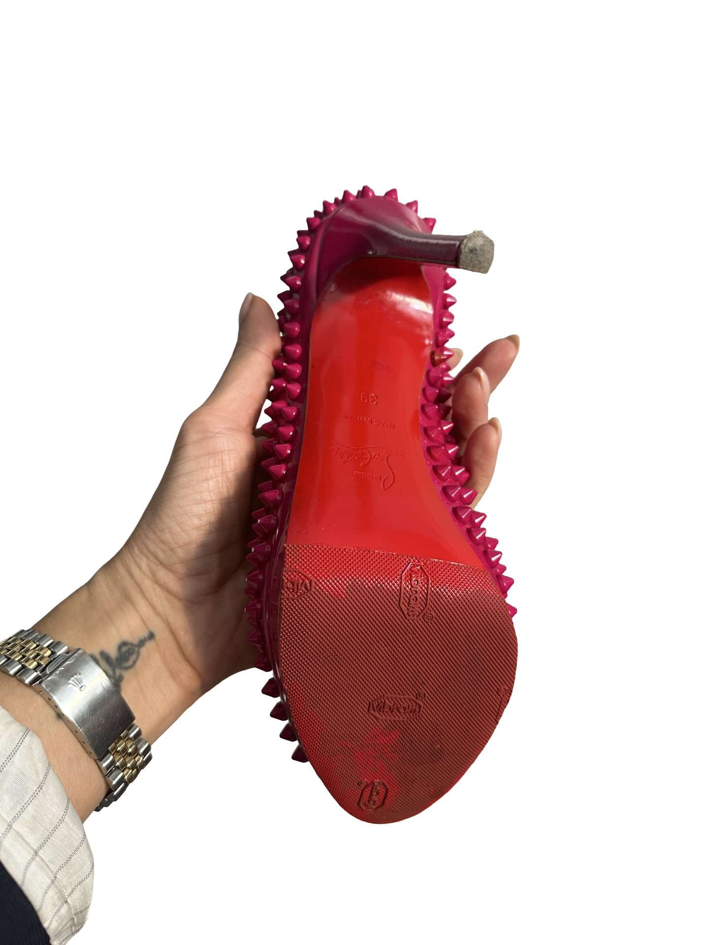 Christian Louboutin Red Spiked Heels