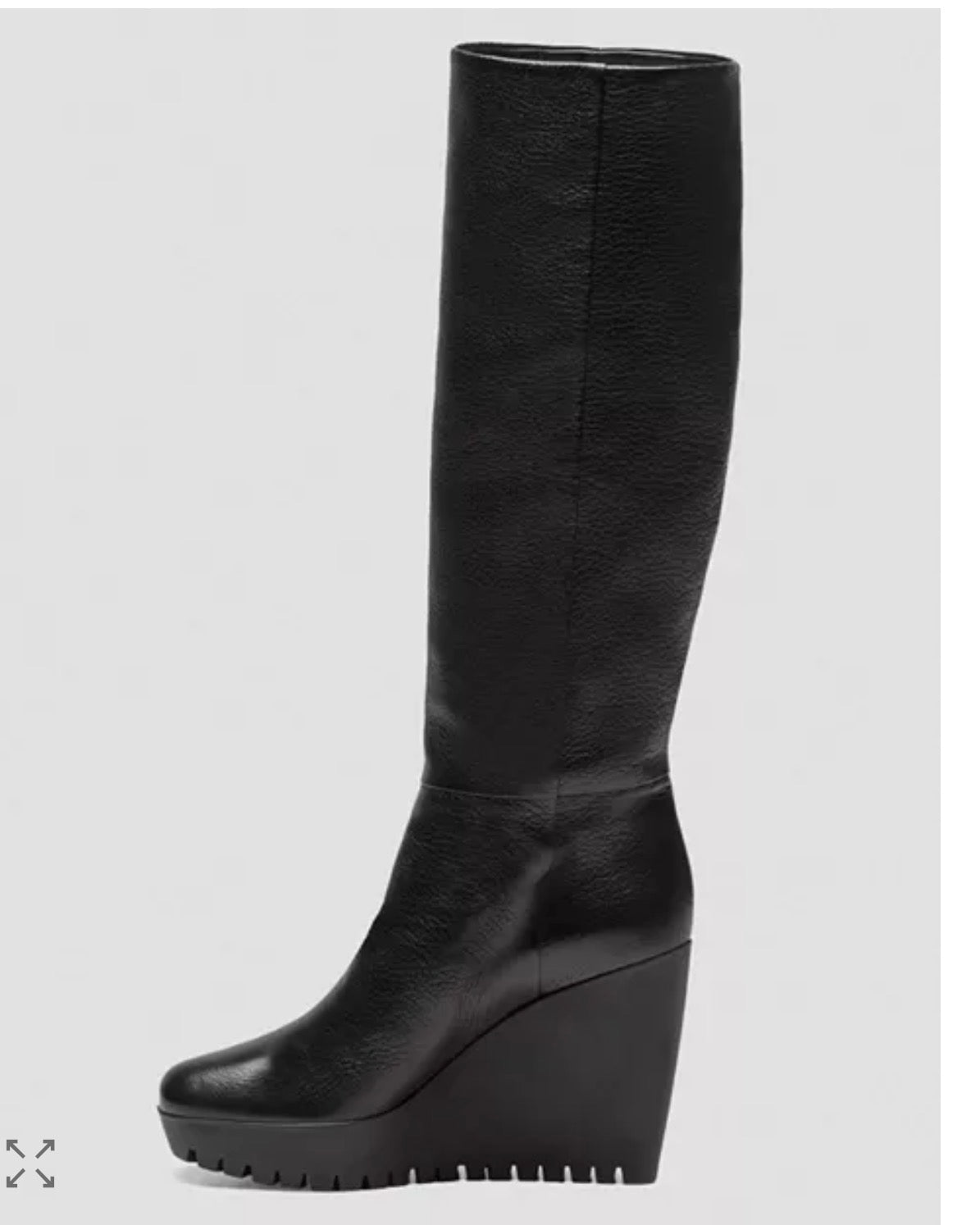 Gucci Black Knee-High Wedge Boots – Size 39