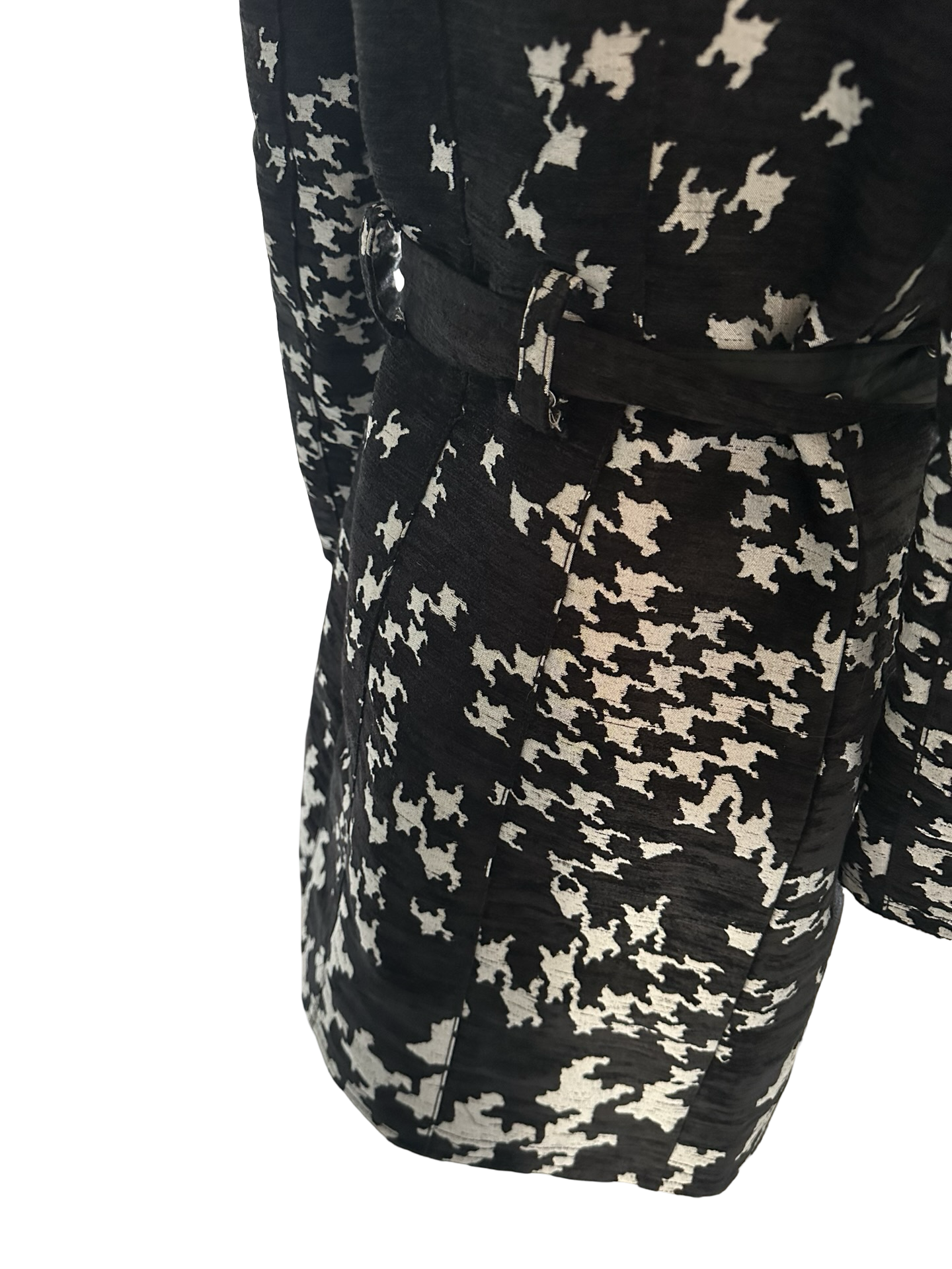 Desigual Belted Houndstooth Statement Coat