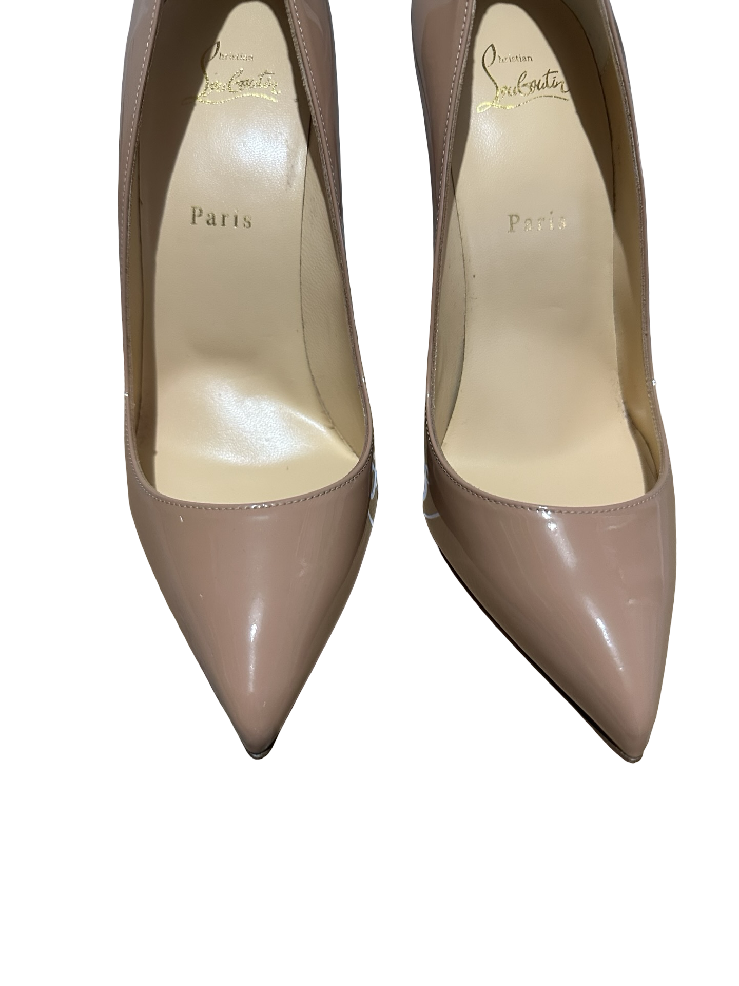 CHRISTIAN LOUBOUTIN Pigalle Follies 100 – Patent Nude (Size 40)