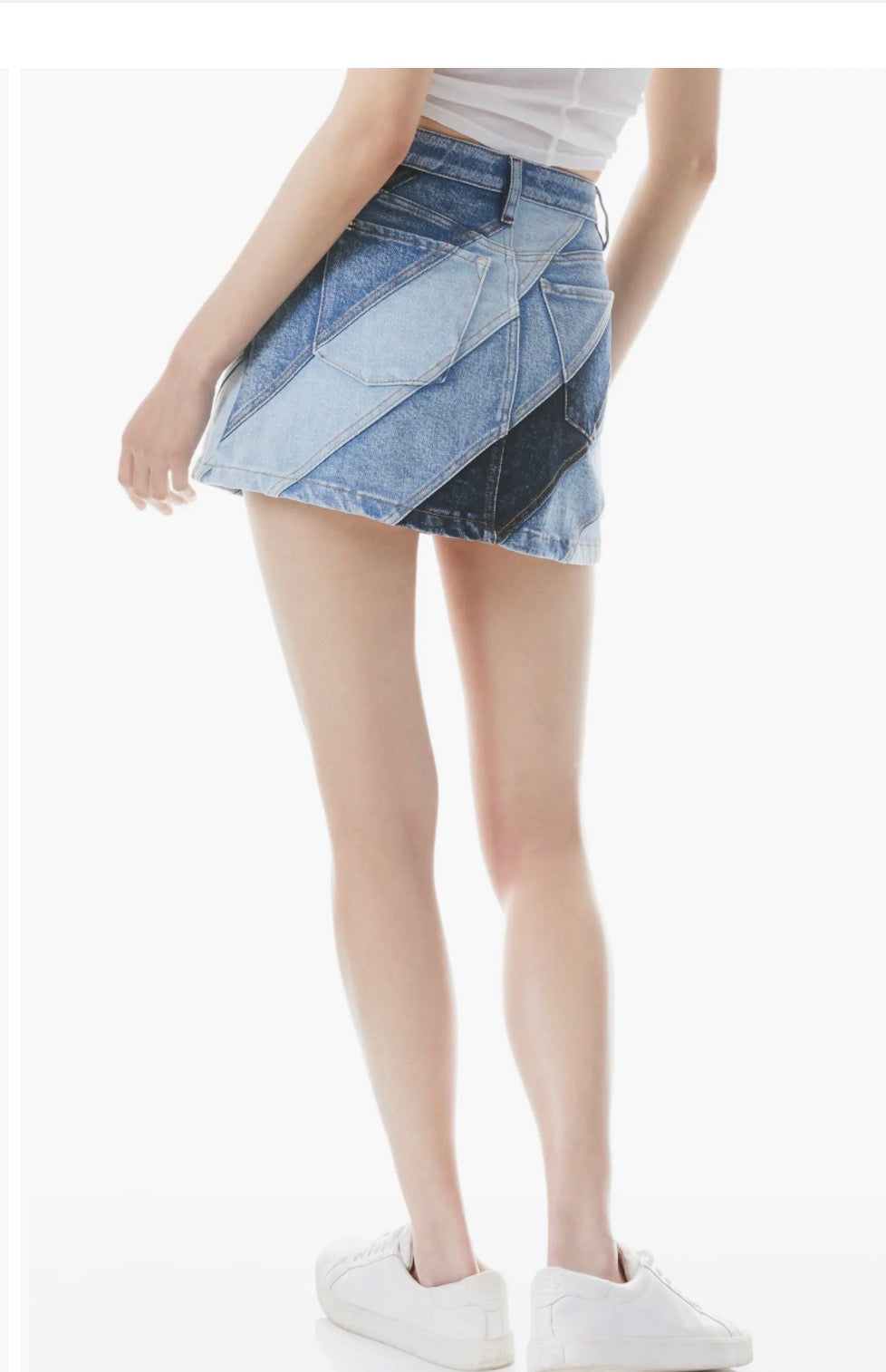 Alice + Olivia Patchwork Denim Mini Skirt – Size 28