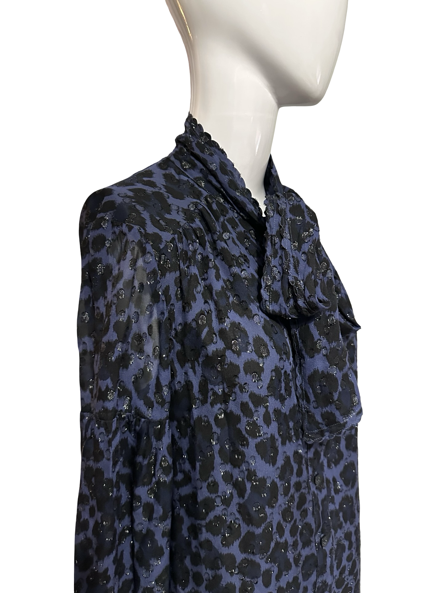 Kate Spade New York Leopard Print Bow Blouse – Medium