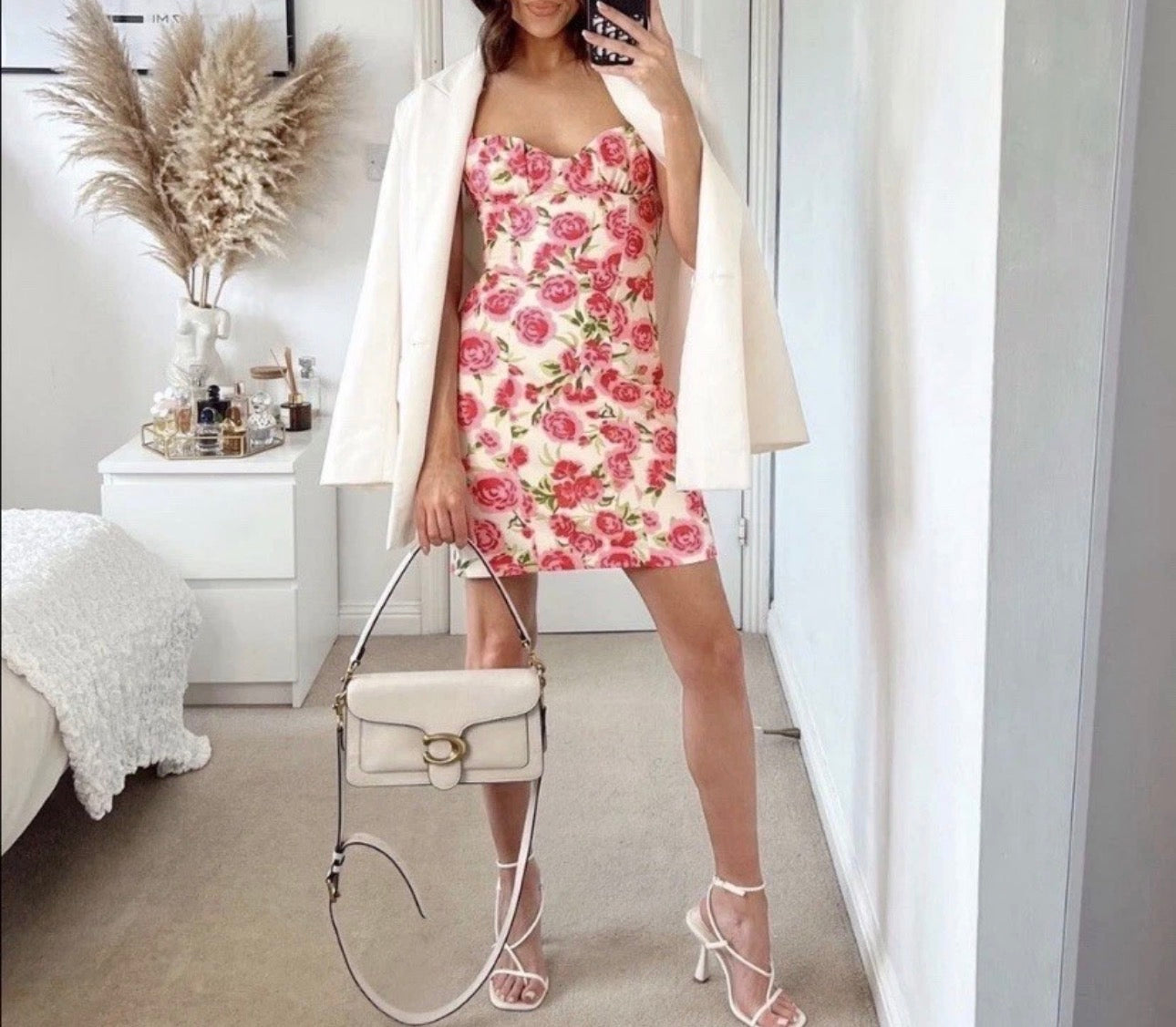 Zara Pink Rose Floral Corset Mini Dress – NWT – Size Small