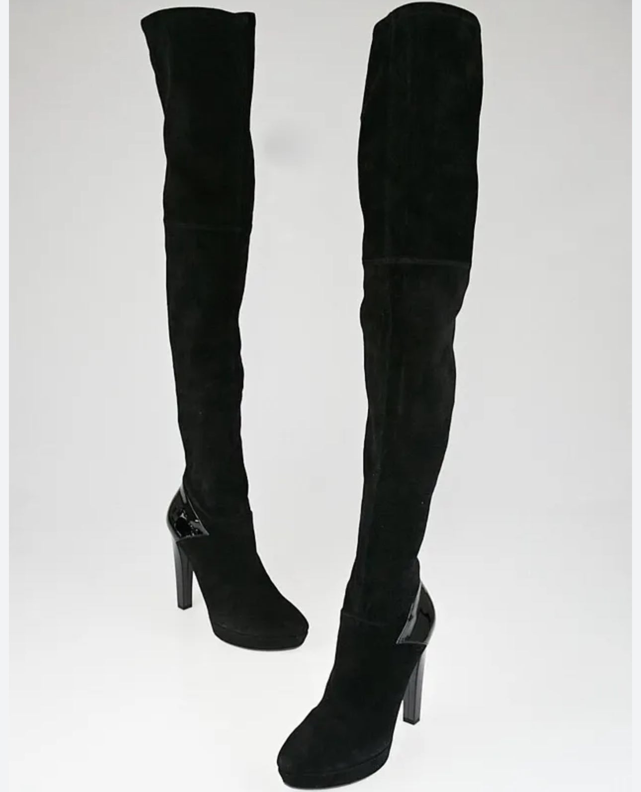 GUCCI BLACK SUEDE PLATFORM BOOTS SZ 39