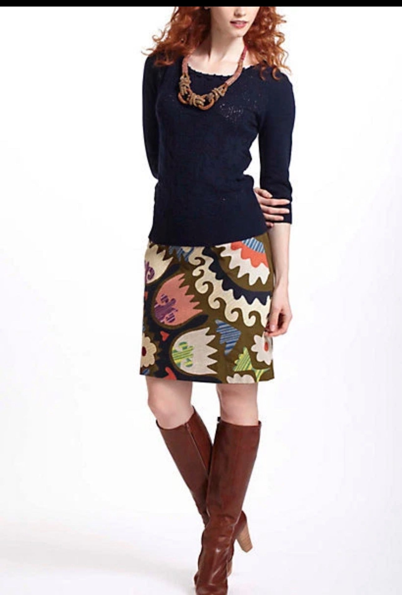 Anthropologie Vanessa Virginia Tulipa Embroidered Mini Skirt