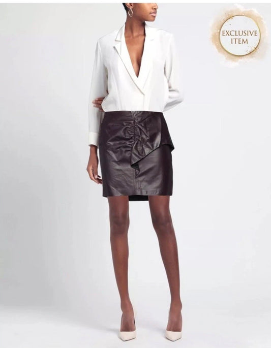 IRO Hita Lamb Leather Mini Skirt | NWT | FR 32 / US 0–2