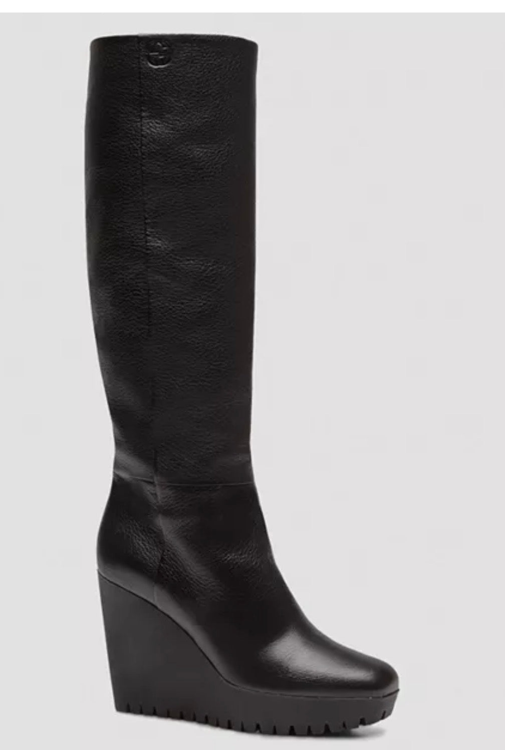 Gucci Black Knee-High Wedge Boots – Size 39