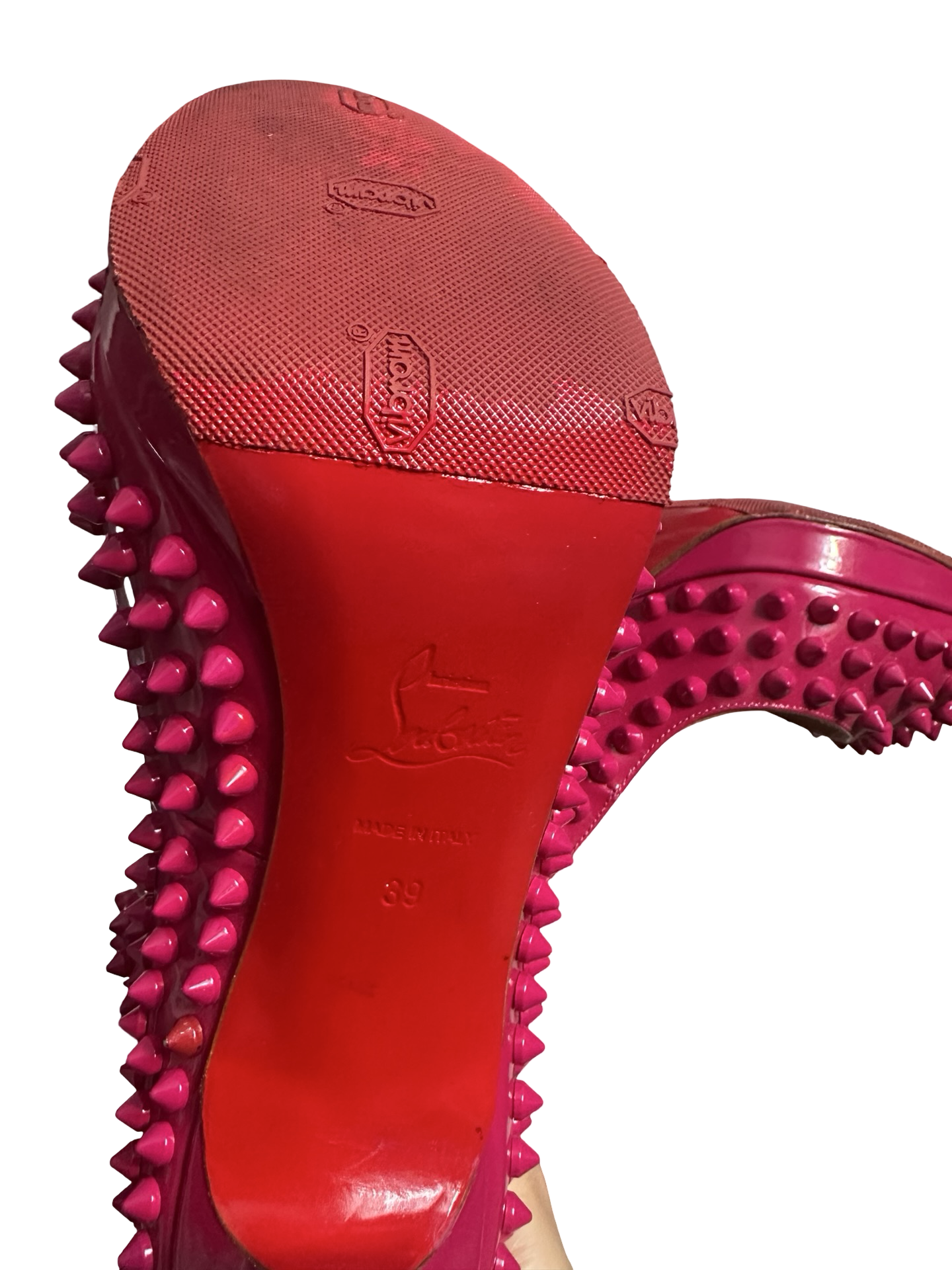 Christian Louboutin Red Spiked Heels