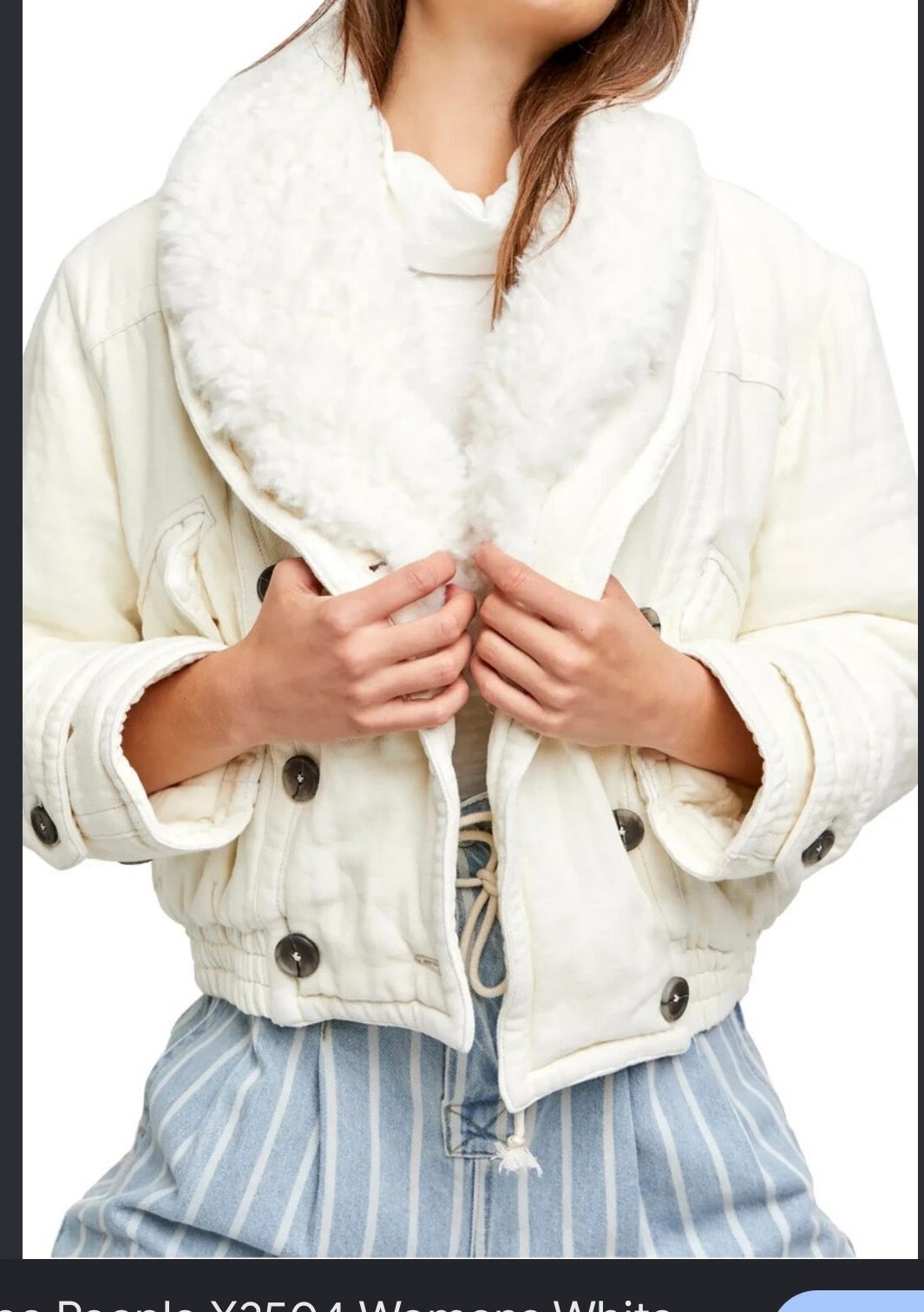 Free People Georgie Ivory Faux Fur Jacket – Size XS