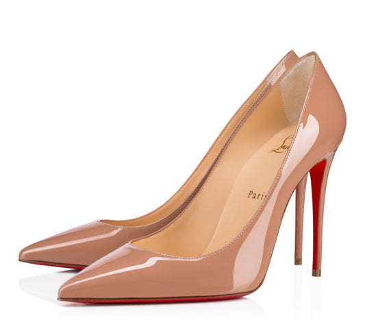 CHRISTIAN LOUBOUTIN Pigalle Follies 100 – Patent Nude (Size 40)