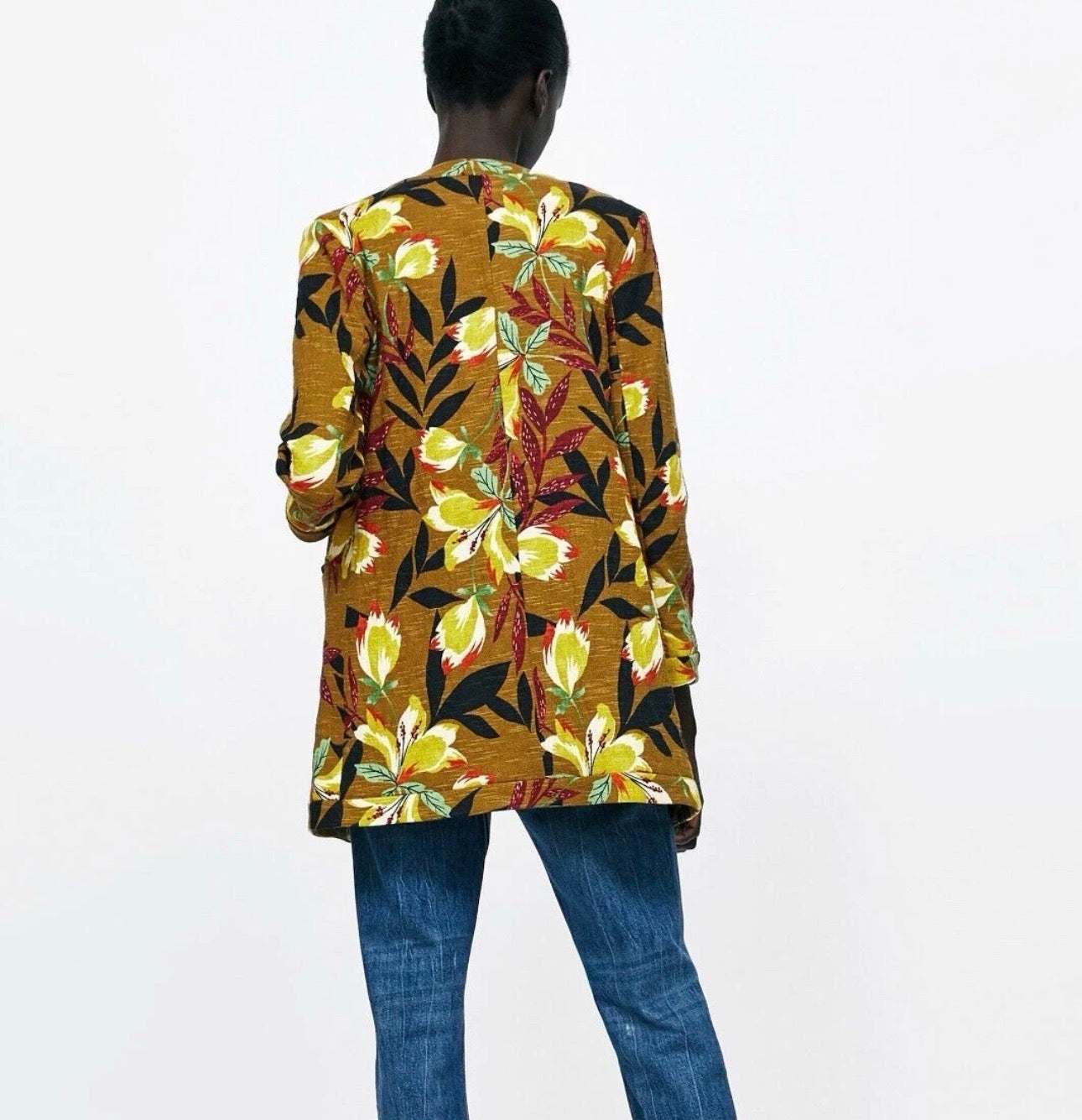 💛 Zara Tropical Open Blazer – Size Small 💛