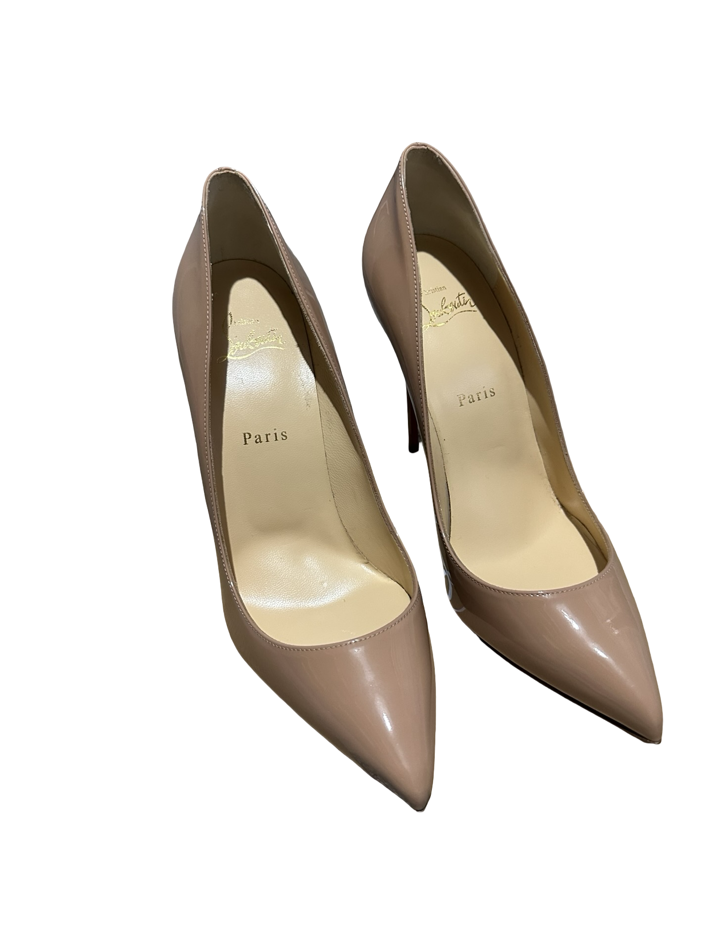 CHRISTIAN LOUBOUTIN Pigalle Follies 100 – Patent Nude (Size 40)