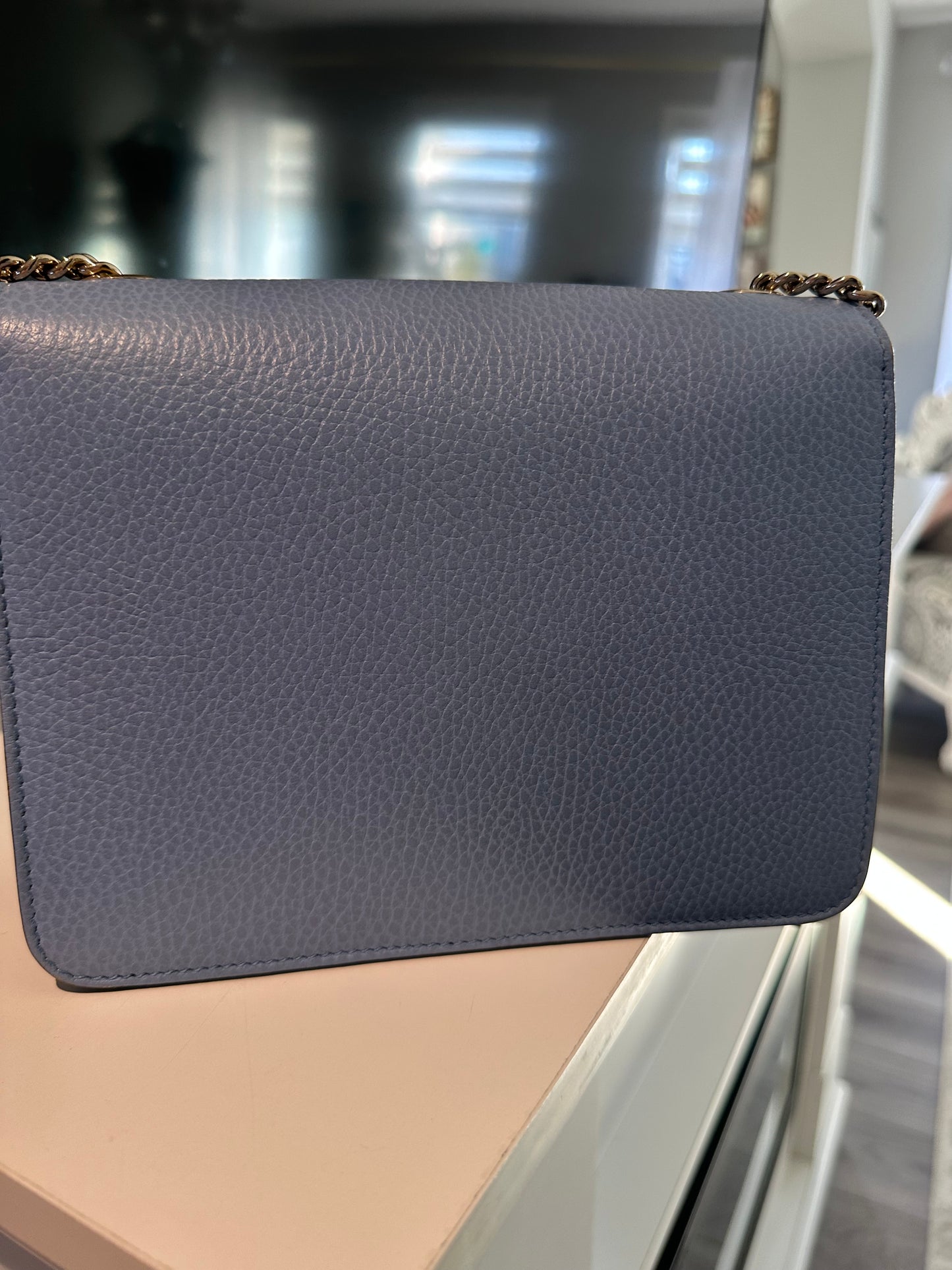 Gucci Interlocking GG Small Shoulder Bag – Blue Leather