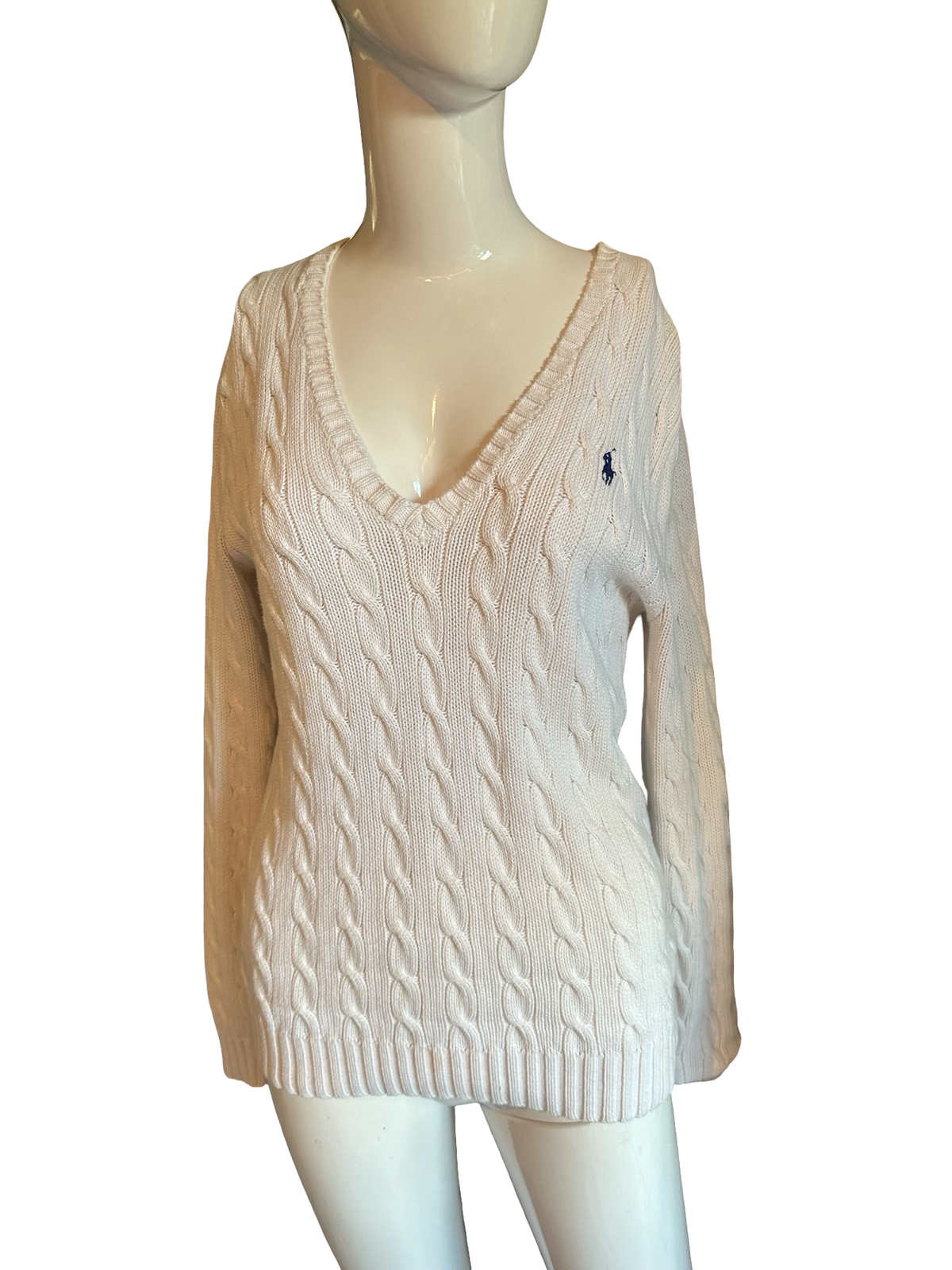Ralph Lauren Sport White Cable-Knit Sweater