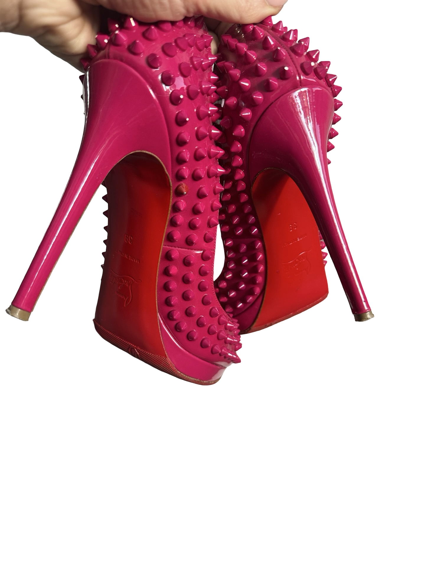 Christian Louboutin Red Spiked Heels