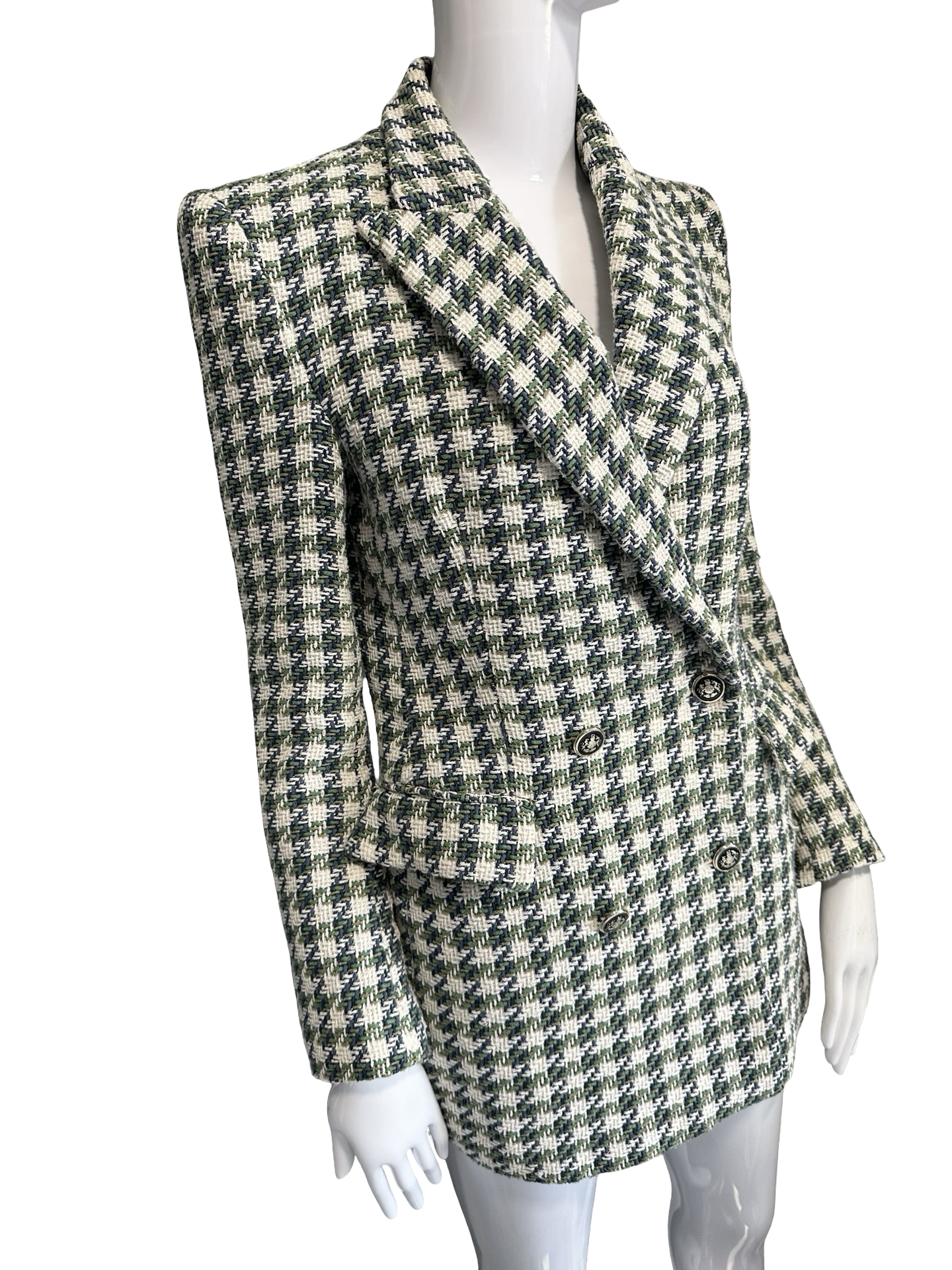 Zara Textured Double-Breasted Blazer Dress Small