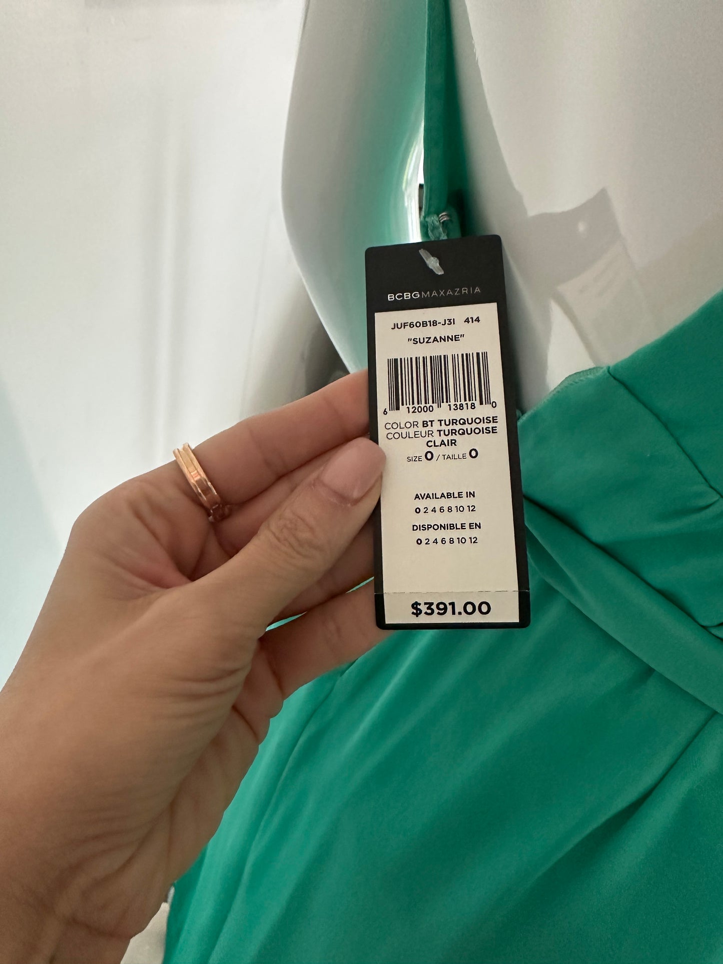 BCBG Max Azria Suzanne Turquoise Maxi Dress – Size 0 – New With Tags