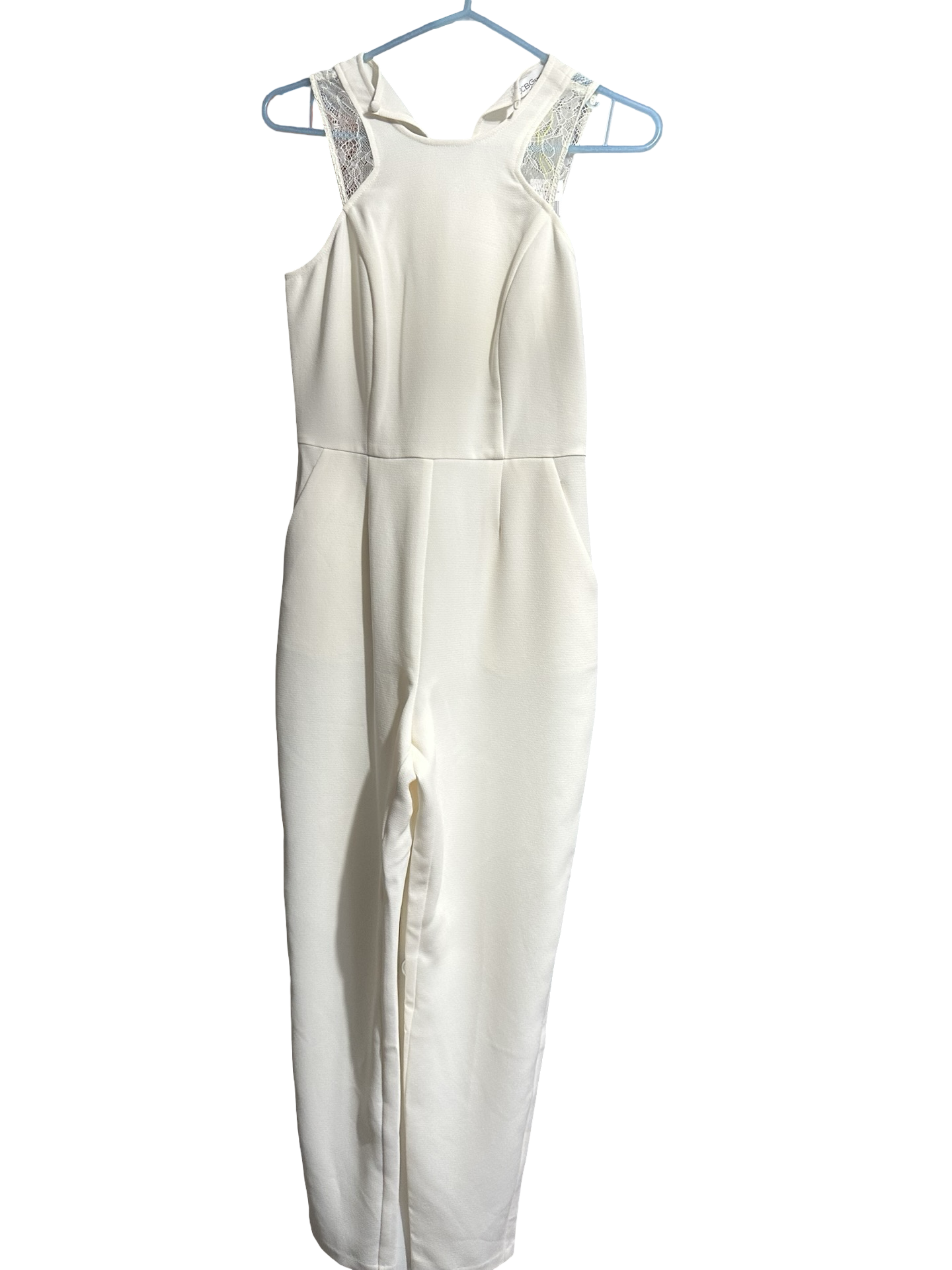 BCBG Lace Shoulder Jumpsuit – Cream / Ivory – Size 2 – New With Tags