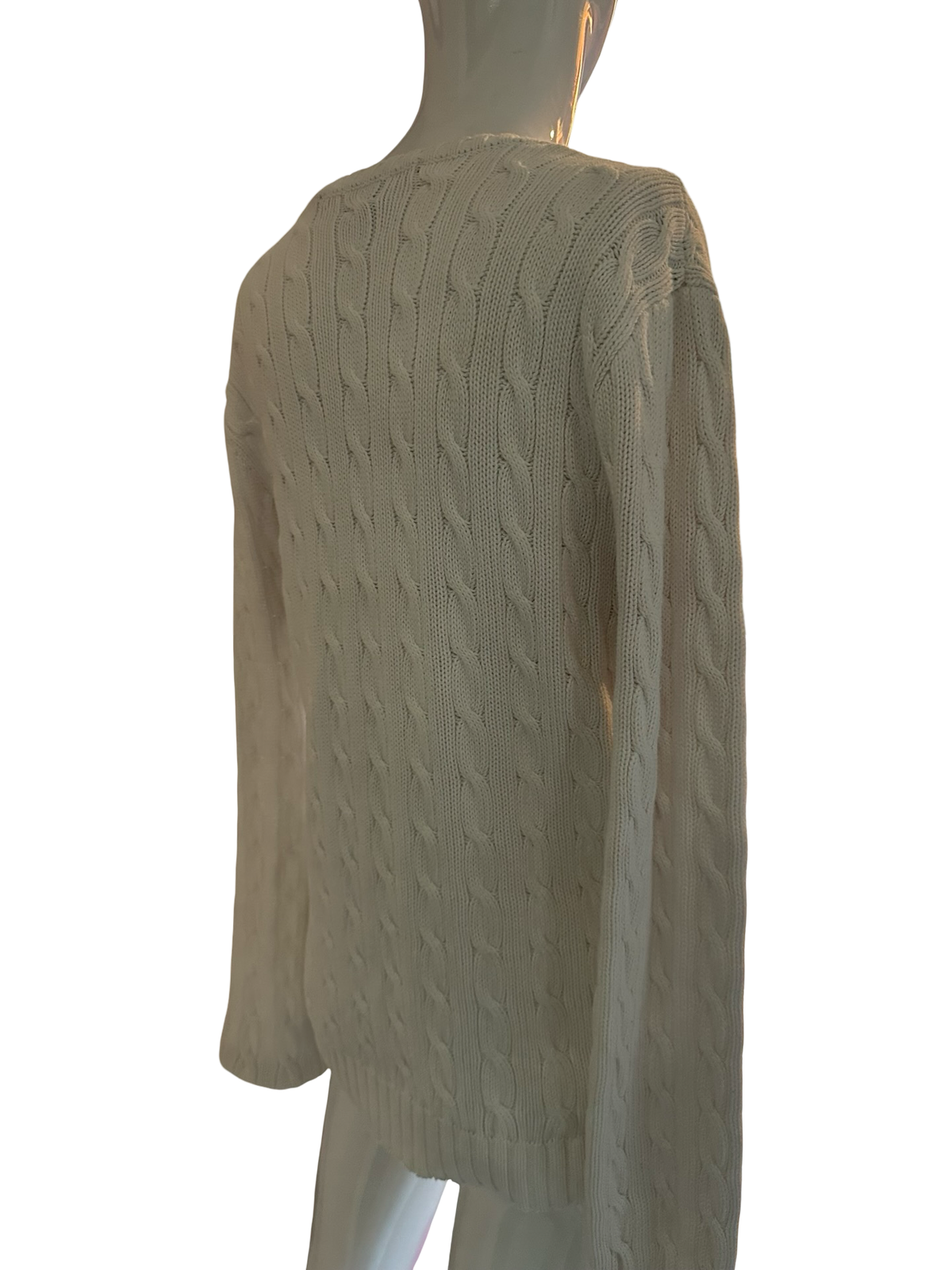 Ralph Lauren Sport White Cable-Knit Sweater