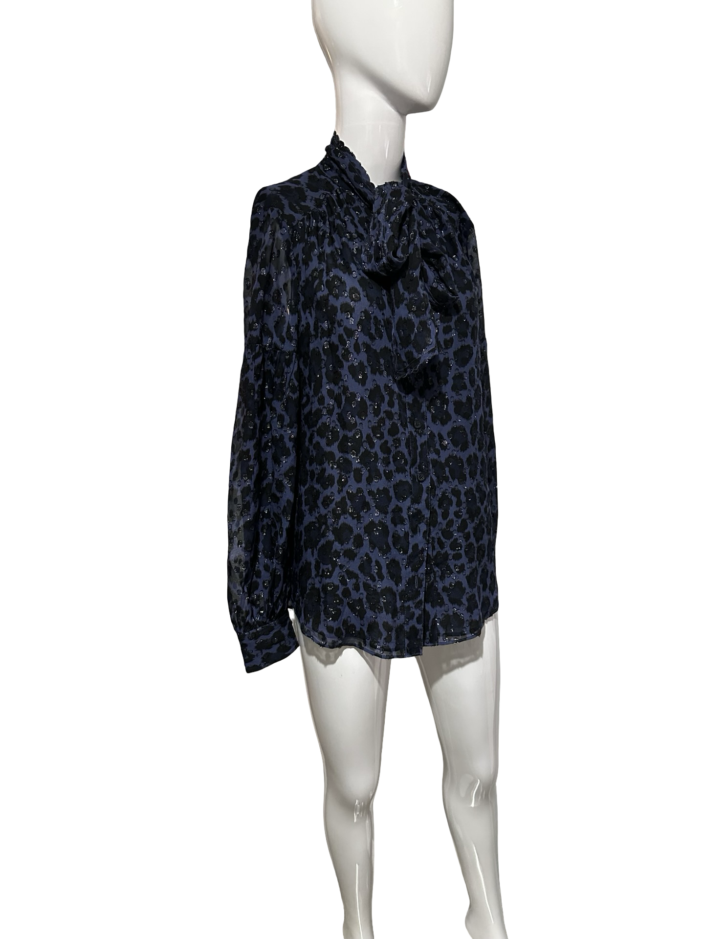 Kate Spade New York Leopard Print Bow Blouse – Medium