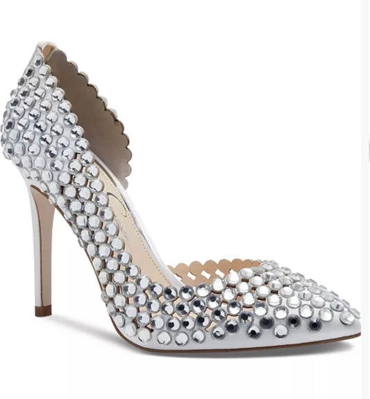 Jessica Simpson Happily Ever After Crystal Embellished Stiletto Heels 8.5