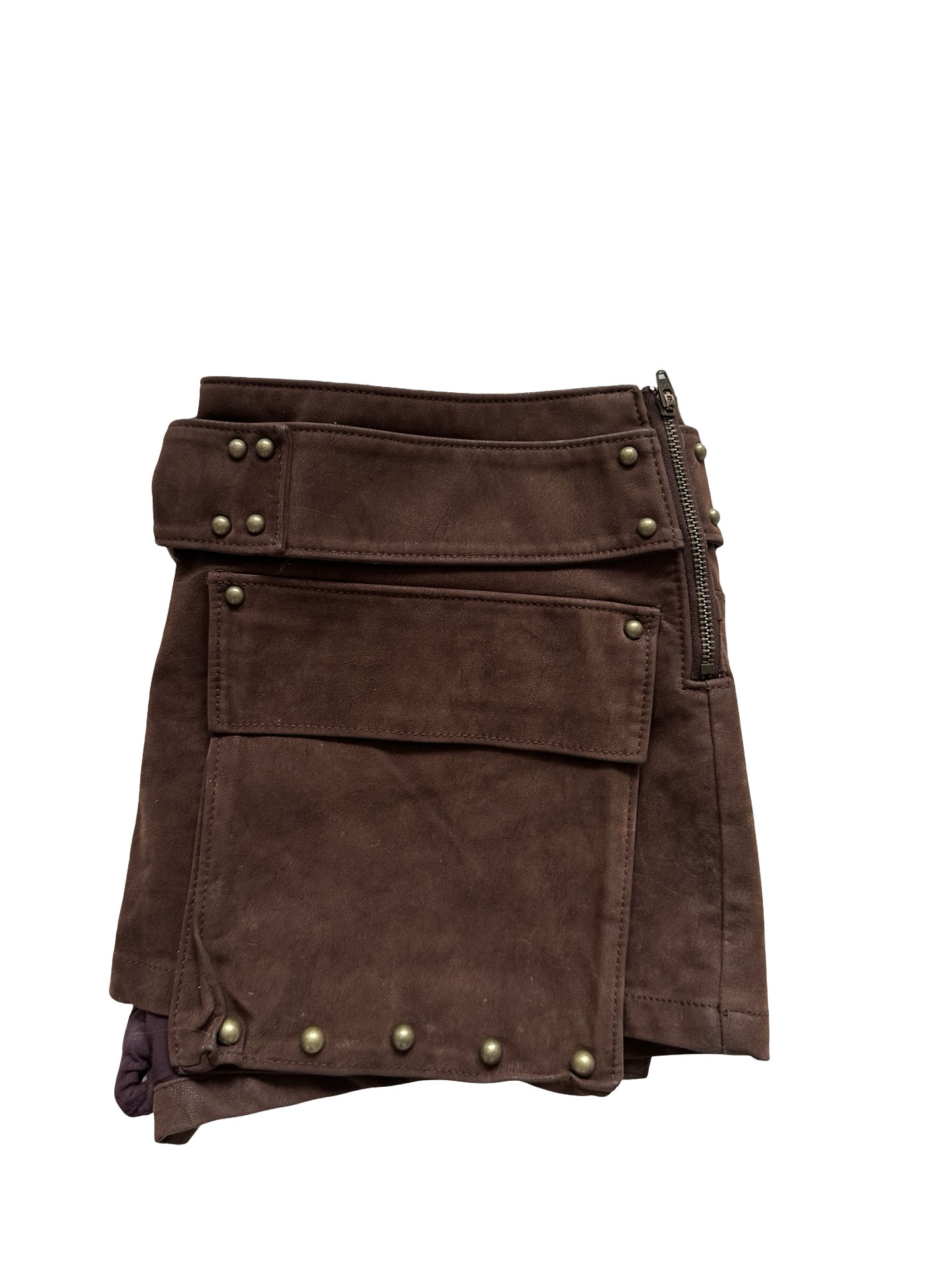 We The Free by Free People Suede Micro Mini Skort – Shaved Chocolate | Size 8