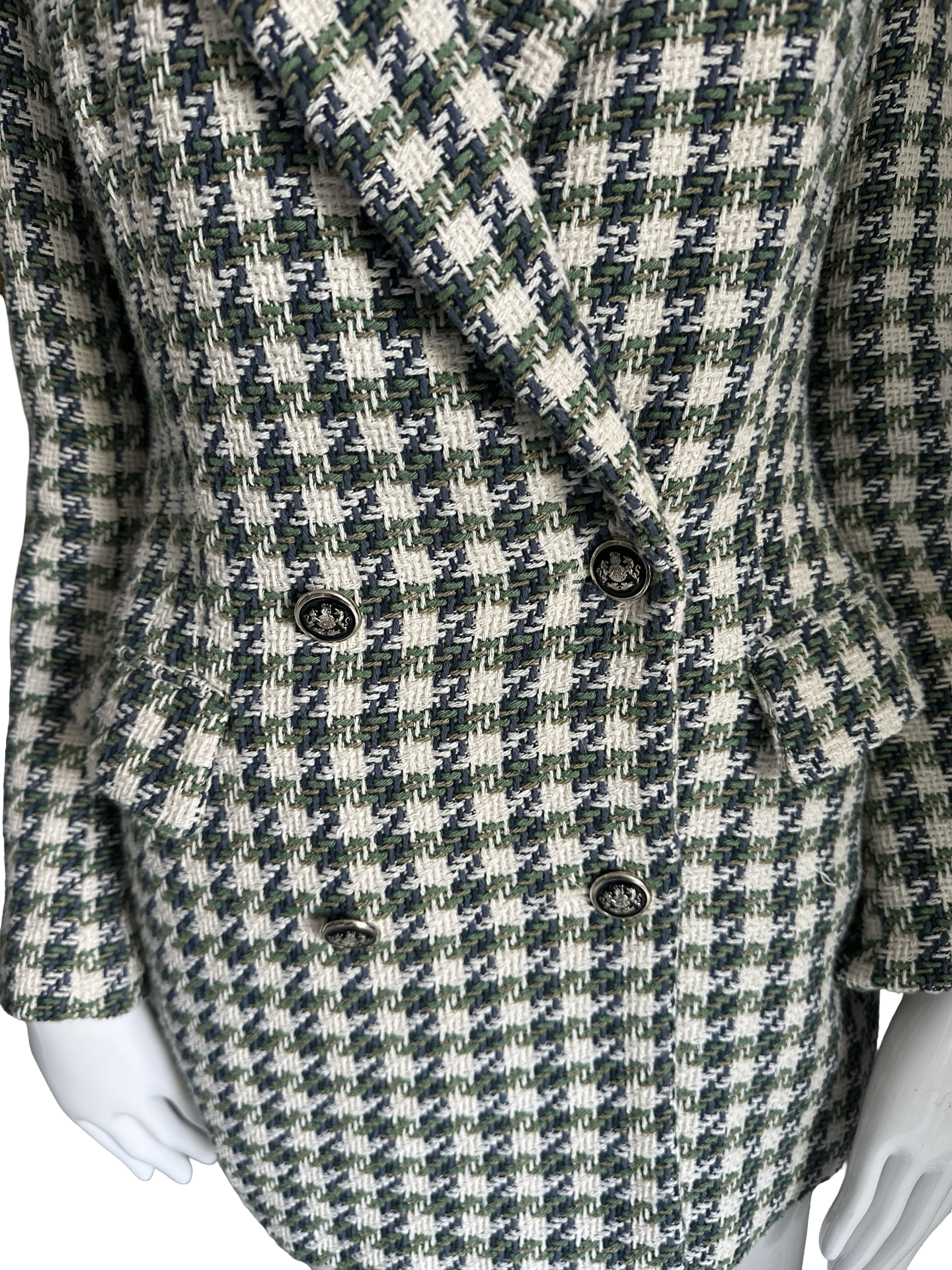 Zara Textured Double-Breasted Blazer Dress Small
