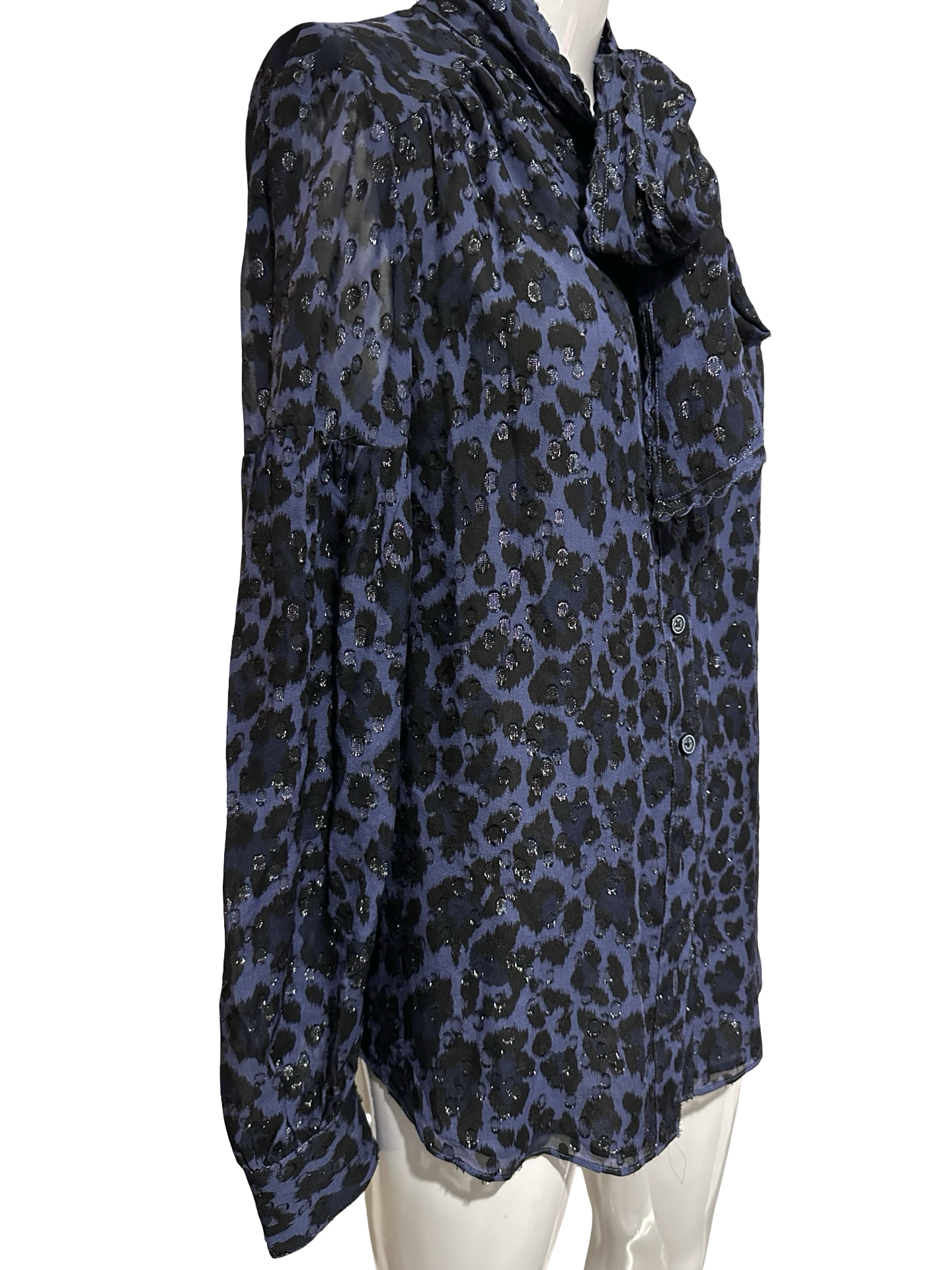 Kate Spade New York Leopard Print Bow Blouse – Medium