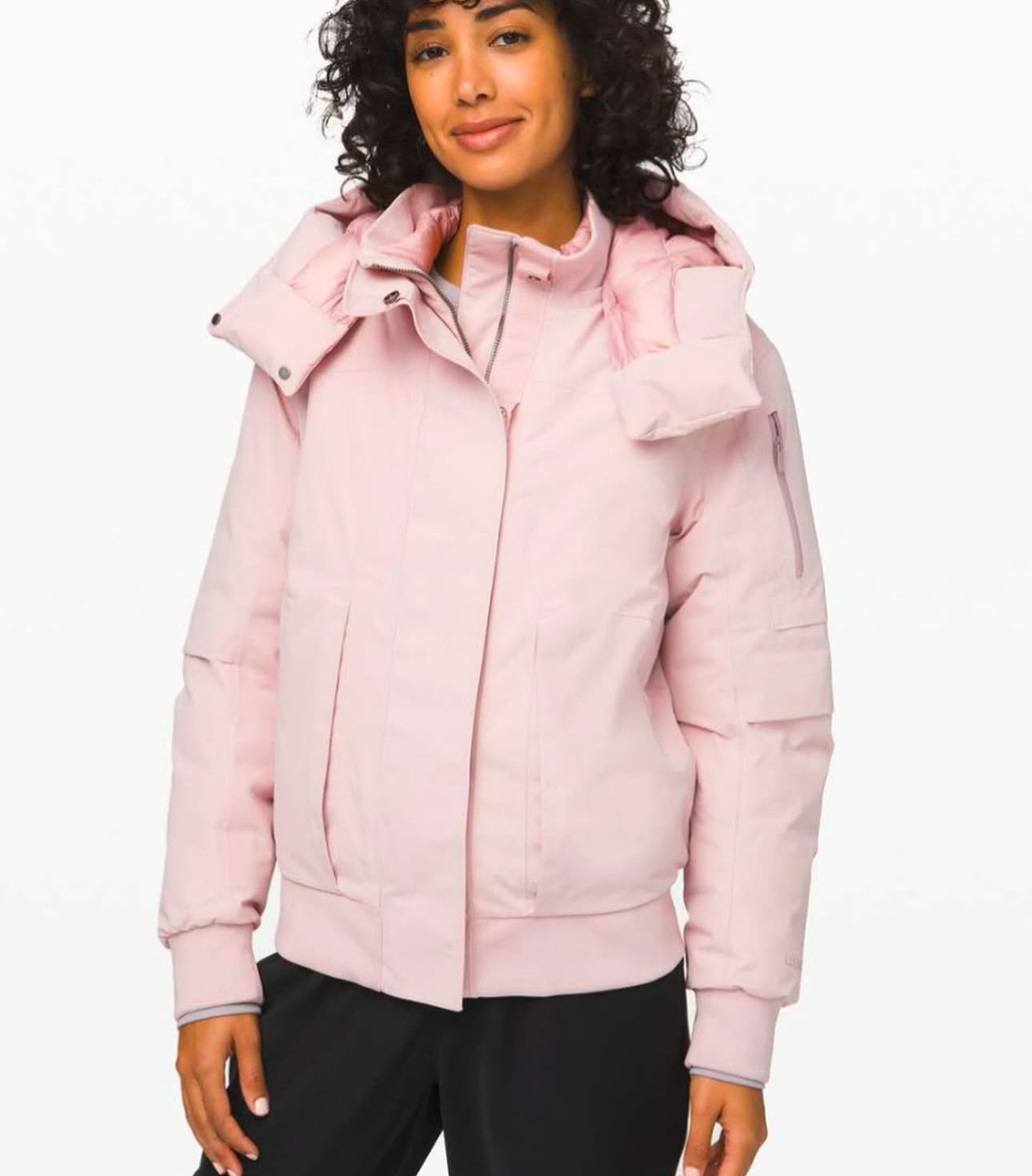 LULULEMON WINTER WARRIOR BOMBER PORCELAIN PINK.