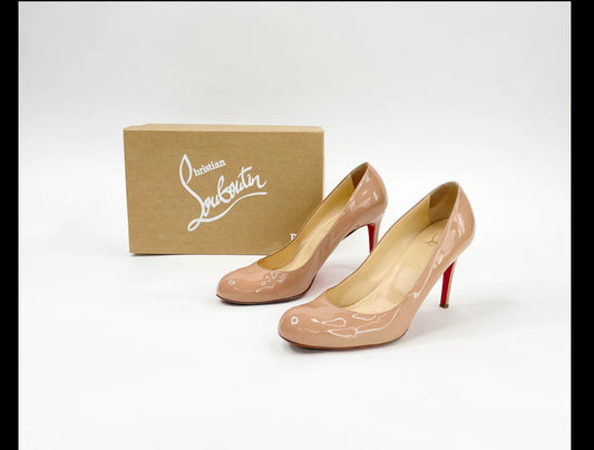Christian Louboutin 100 Nude Heels Sz 38.5