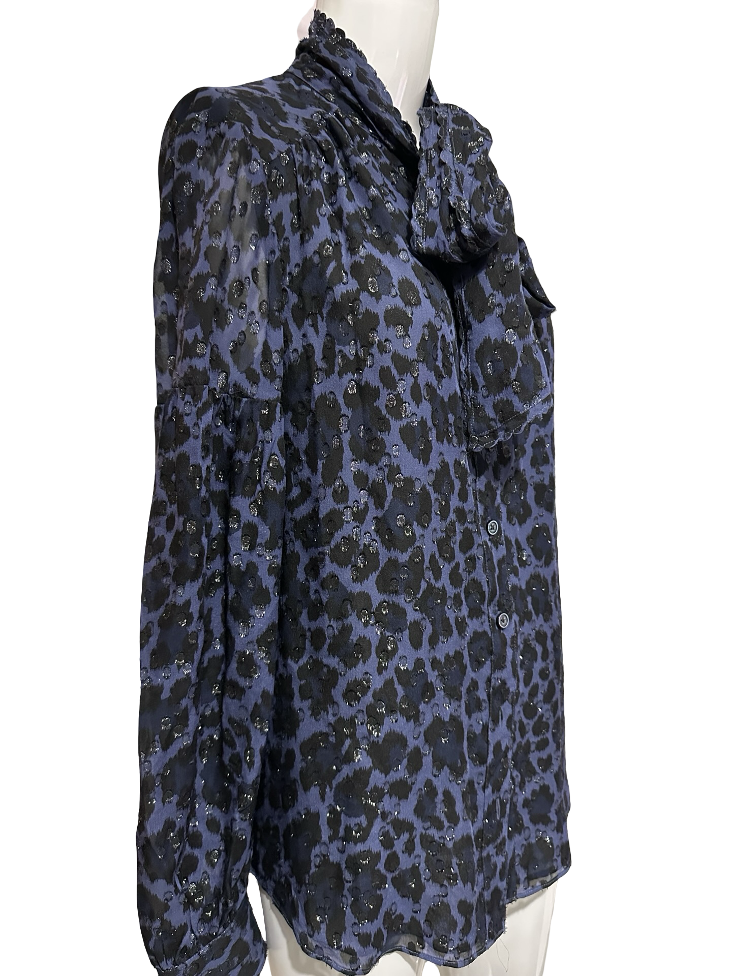 Kate Spade New York Leopard Print Bow Blouse – Medium