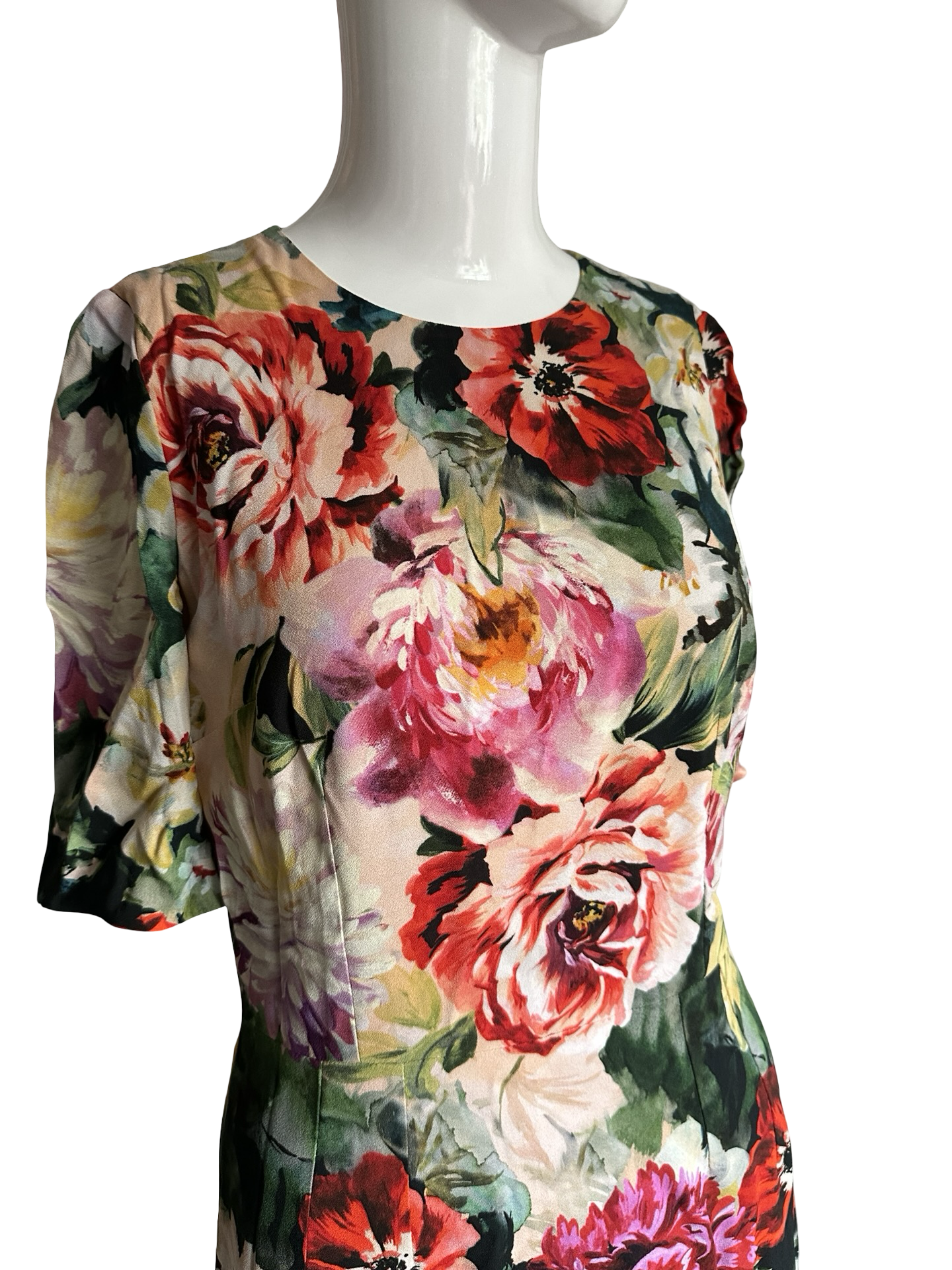 Dolce & Gabbana Floral Silk-Lined Sheath Dress