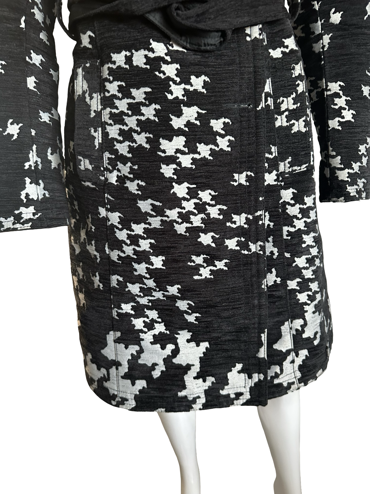 Desigual Belted Houndstooth Statement Coat