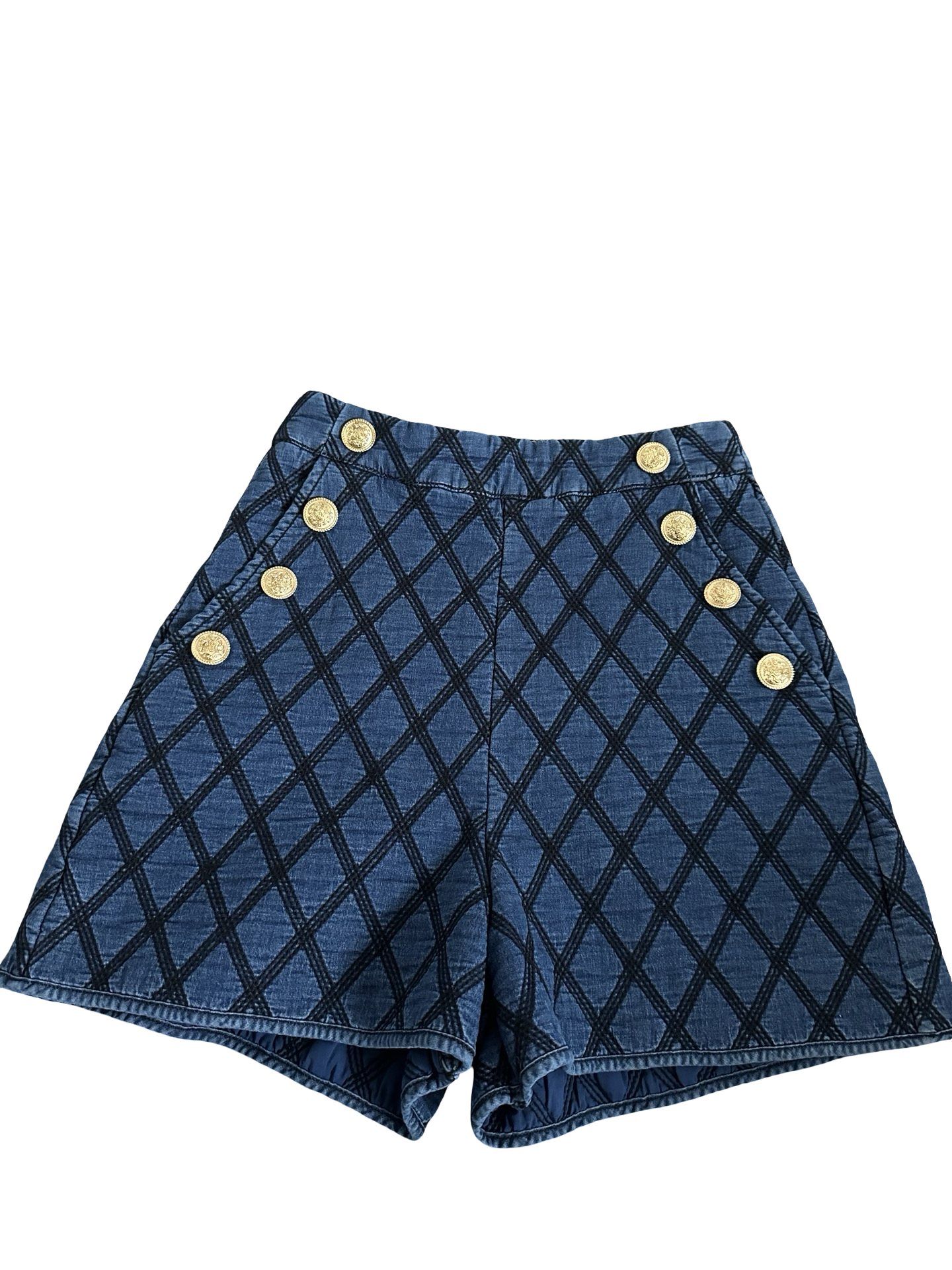 VICI Quilted Denim High-Waisted Shorts – Size Small