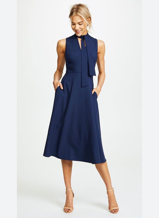 Black Halo Pacific Blue Sleeveless Tie-Neck Dress – Size 2 (NWT)