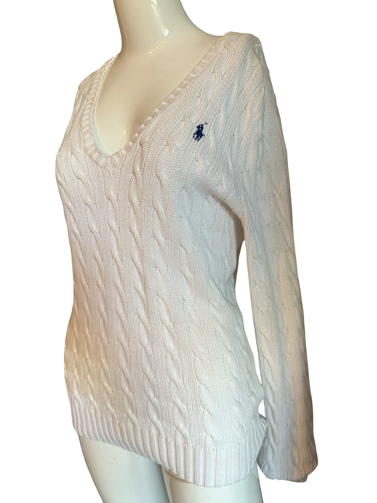 Ralph Lauren Sport White Cable-Knit Sweater