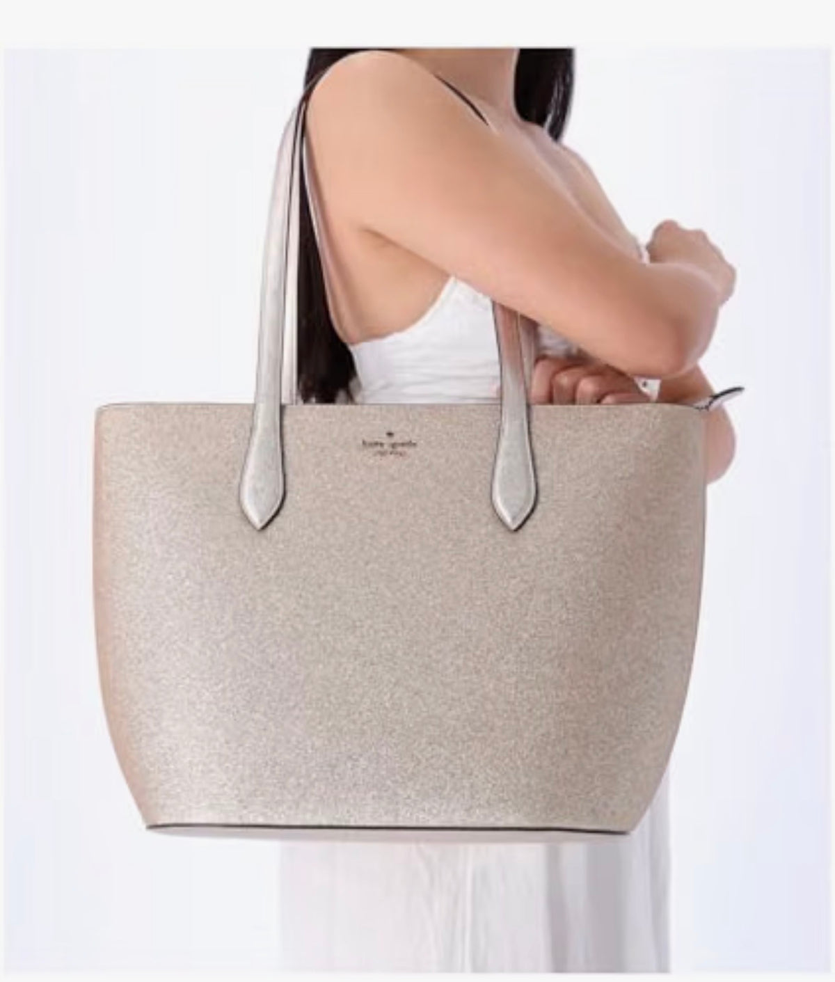 Kate Spade New York Glimmer Gold Glitter Tote – NWT