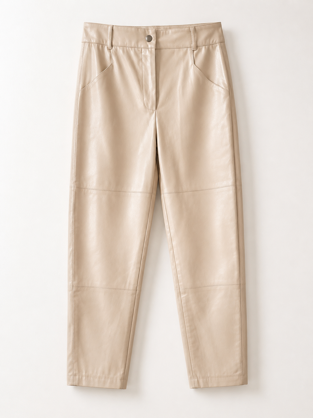 EsQualo Cream Faux Leather Pants – Size 6