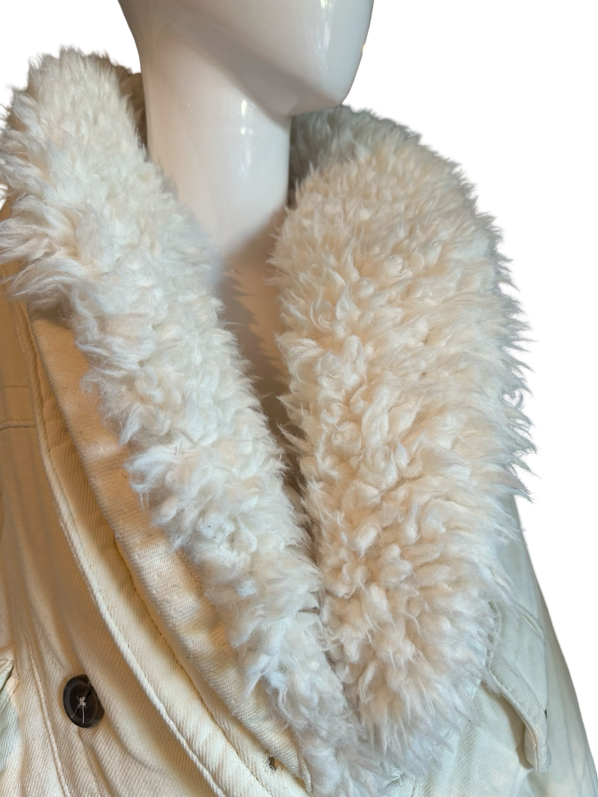 Free People Georgie Ivory Faux Fur Jacket – Size XS