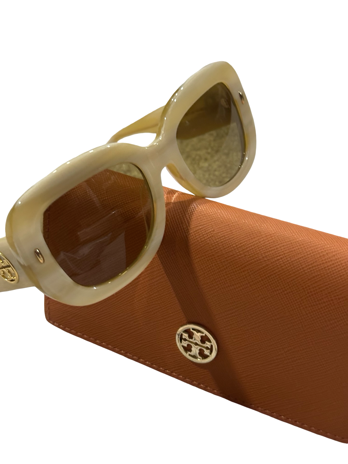 Tory Burch Oversized Ivory & Beige Sunglasses – Excellent Condition