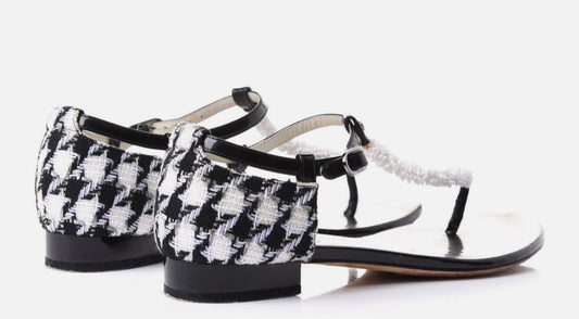 Chanel Beaded T-Strap Sandals – Size 39.5