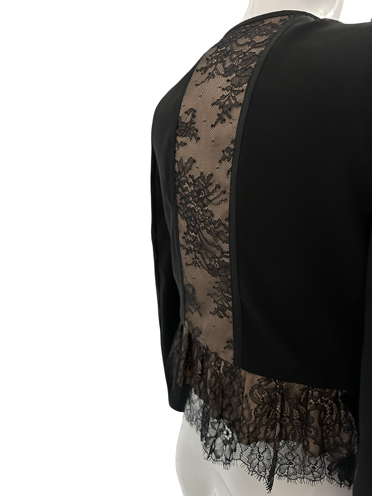 BCBG Maxazria “Cassidel” Lace Ruffle Jacket – XXS