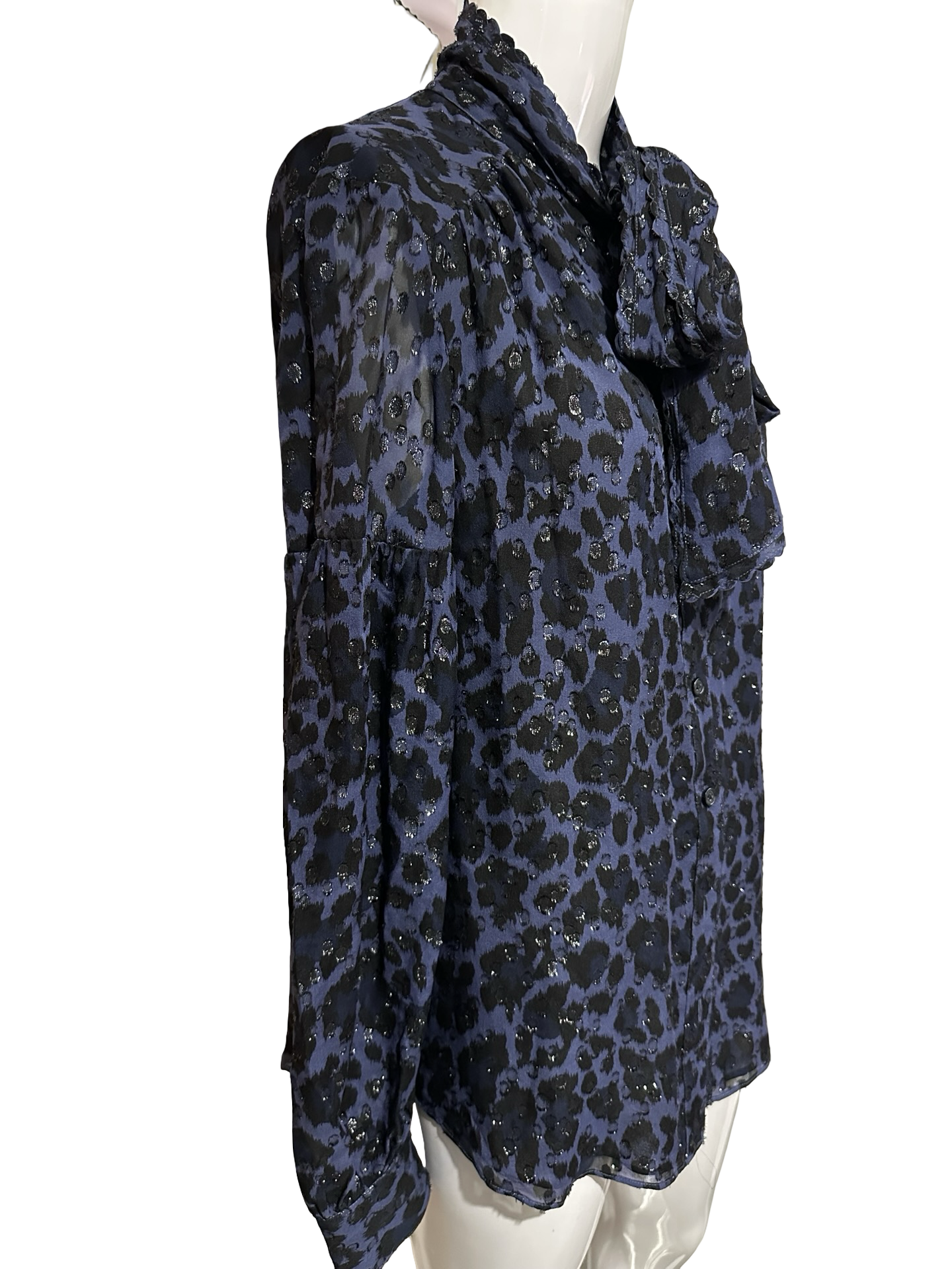 Kate Spade New York Leopard Print Bow Blouse – Medium