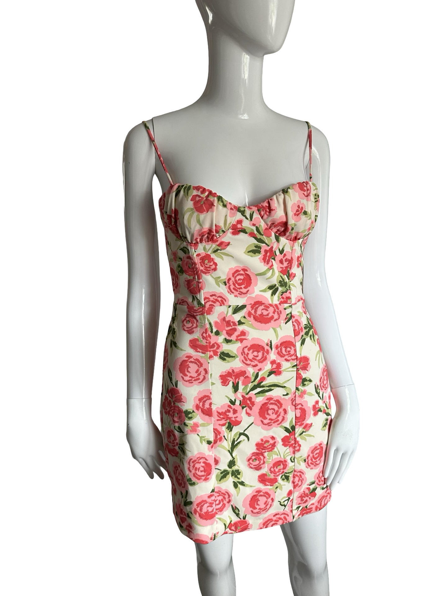 Zara Pink Rose Floral Corset Mini Dress – NWT – Size Small