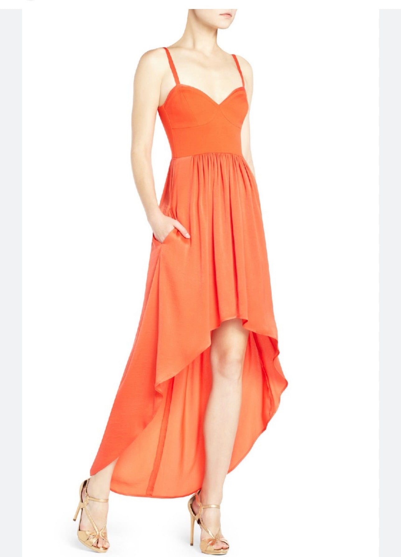 BCBGMAXAZRIA Annamae Bustier High-Low Dress