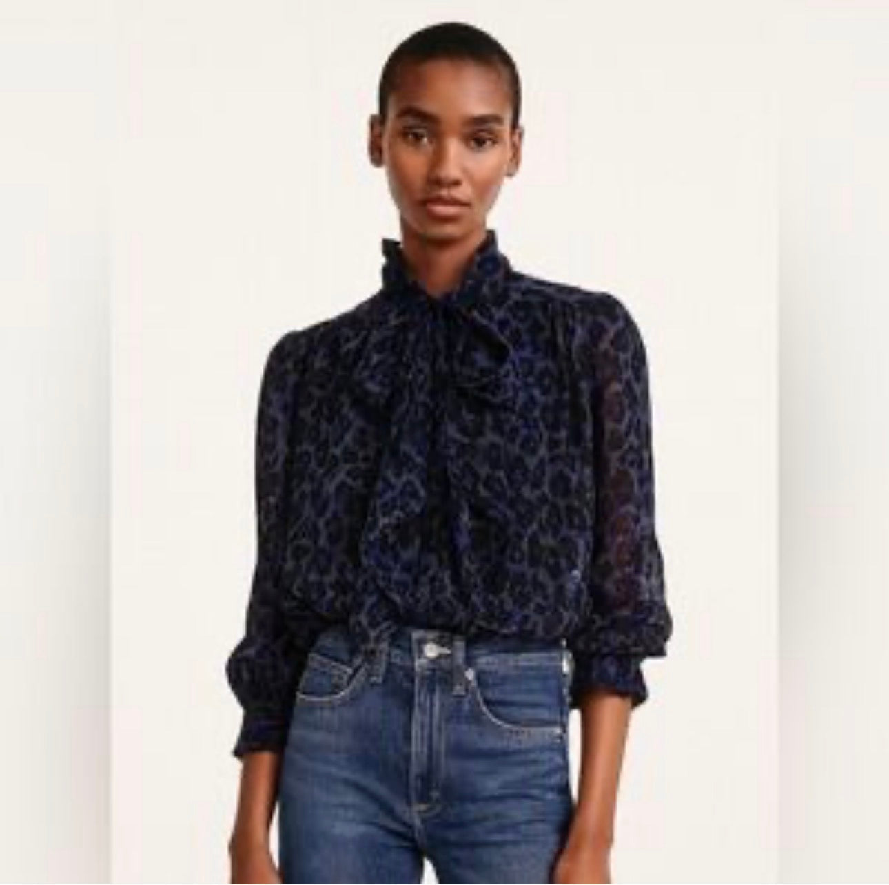 Kate Spade New York Leopard Print Bow Blouse – Medium